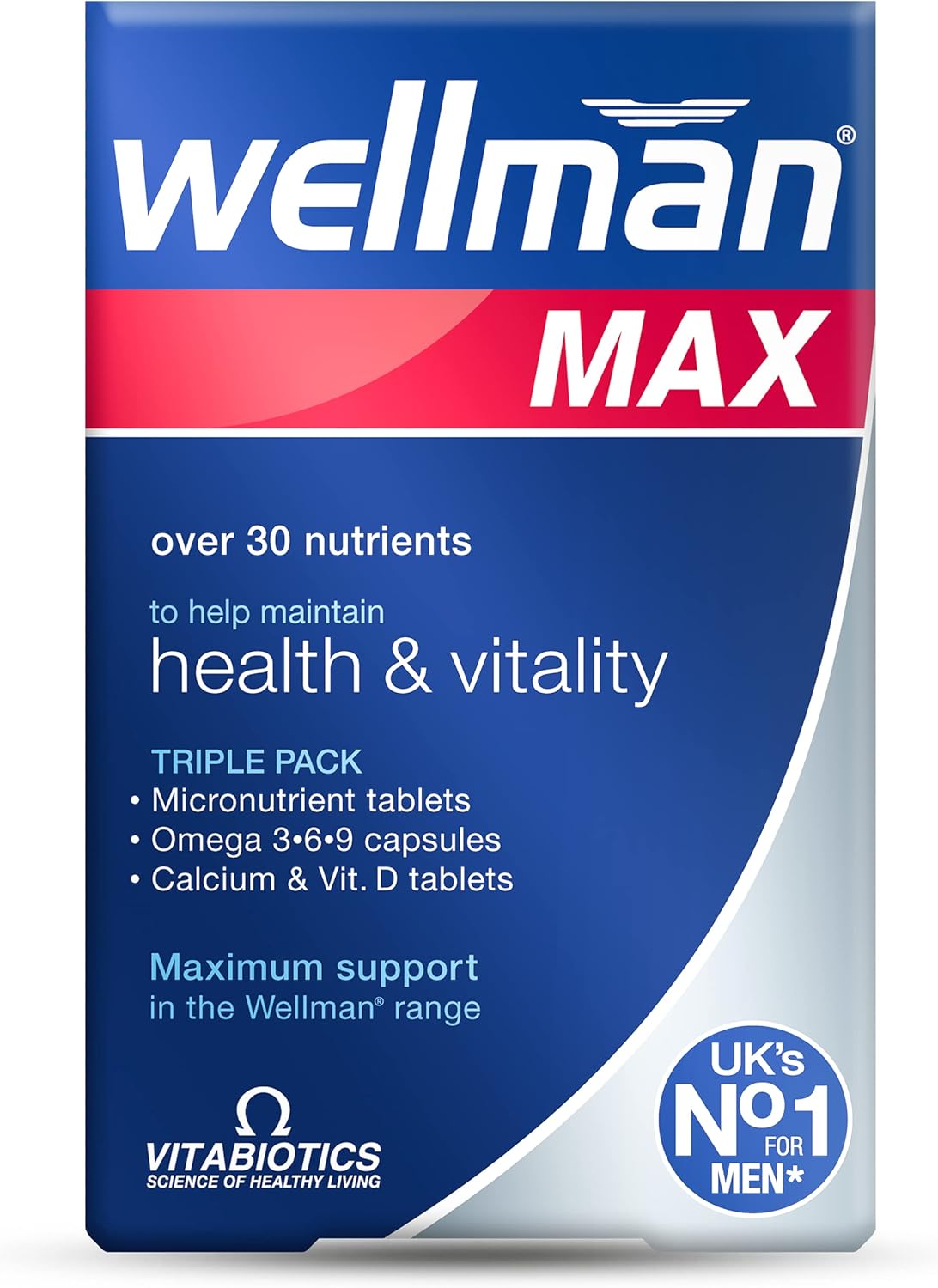 Wellman Max - Multivitamin Tablets for Men, Best before 01/28, New but scruffy, open box