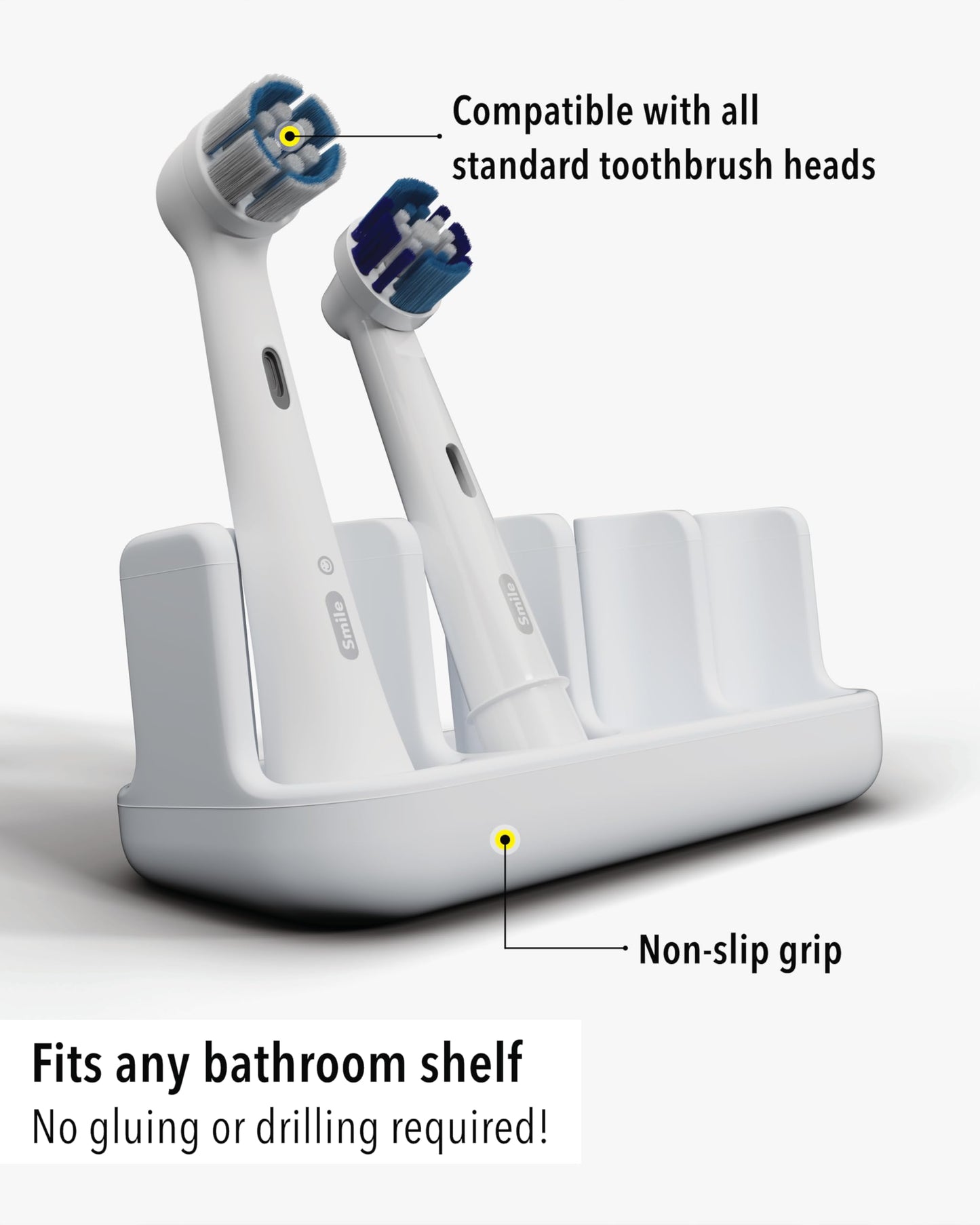 Qikfresh holder for 4 electric toothbrush heads (White)