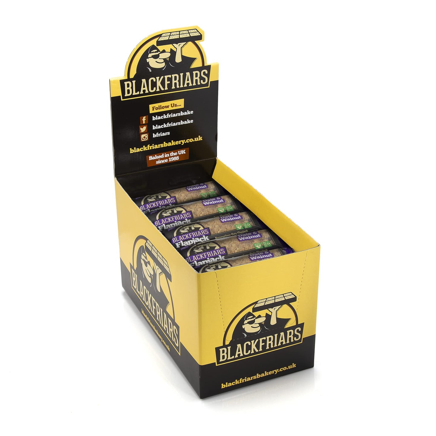 Blackfriars Flapjack Multipack Bars - Date and Walnut Flapjacks 25 x 110g | Flapjack Bars Individually Wrapped | Breakfast Bars | Vegan and Vegetarian