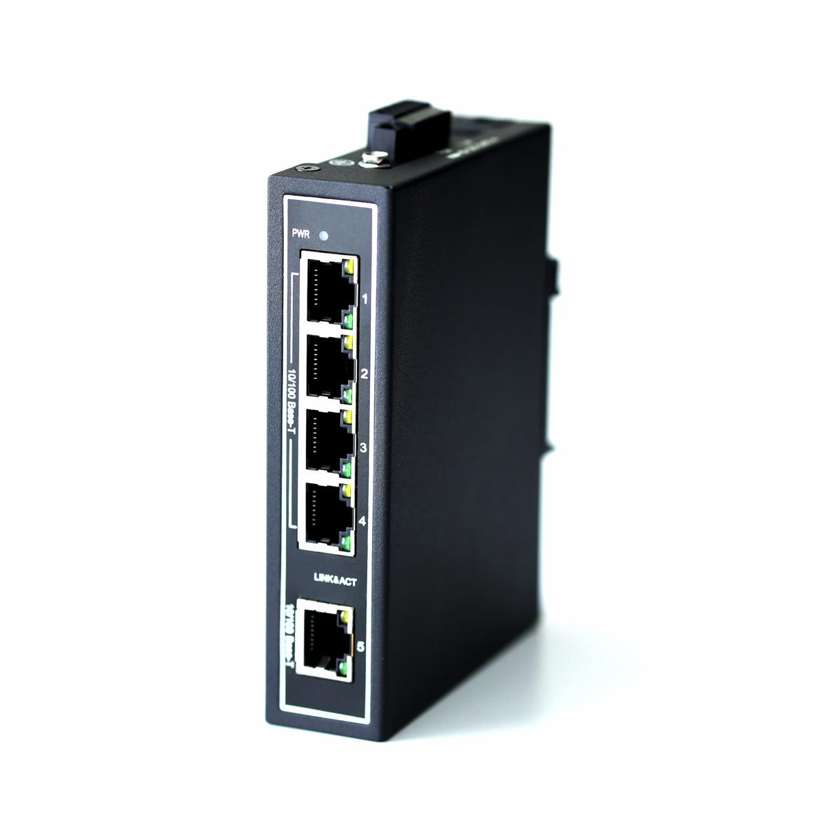WIWAV WDH-5ET-DC 10/100Mbps Unmanaged 5-Port Industrial Ethernet Switches with DIN Rail/Wall-Mount(Fanless,-30?~75?)
