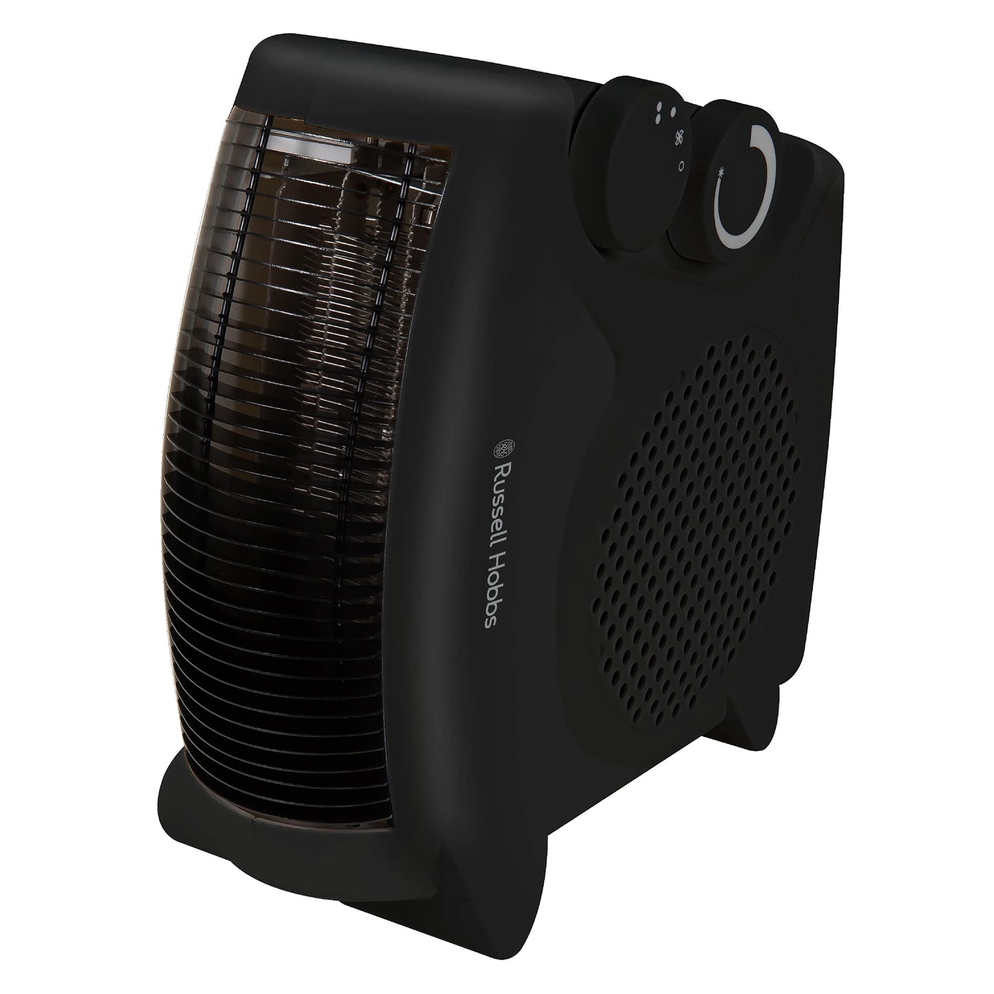Russell Hobbs RHFH1005B 2000W/2KW Electric Fan Heater in Black, Portable Horizontal Vertical 2 Heat Settings Overheat Protection, Adjustable