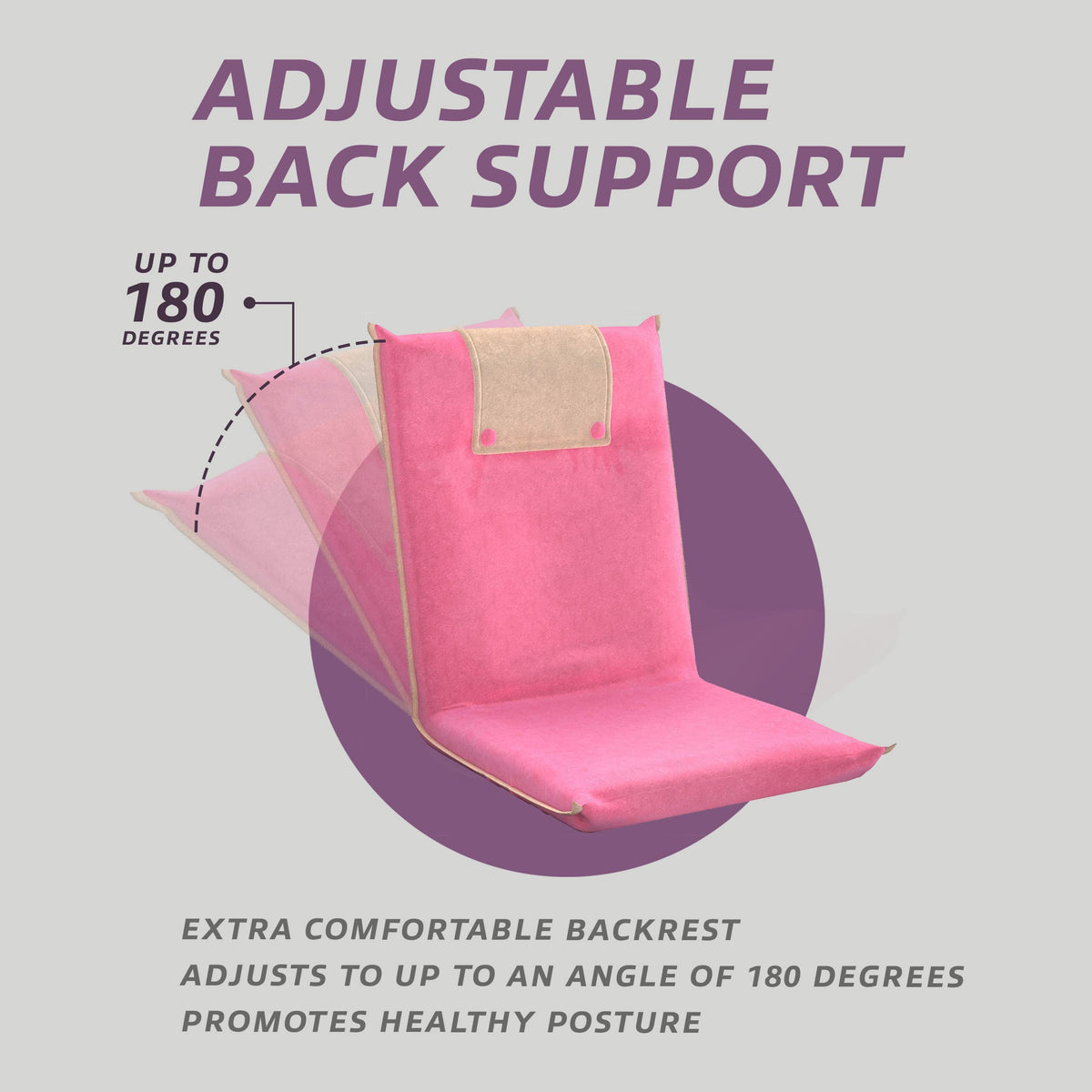 bonVIVO EASY II Comfortable Folding Chair, Portable Fold-Up Chair with Back Support, Floor Sofa & Lounge Chair for Relaxing, Ideal Meditation Chair &