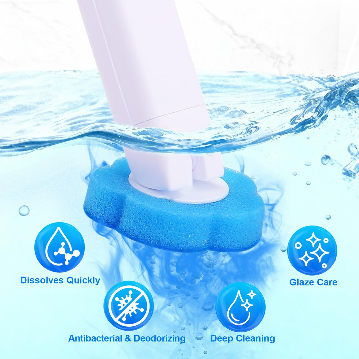 LIHAO Disposable Toilet Brush with Holder and 30 PCS Cleaner Refills