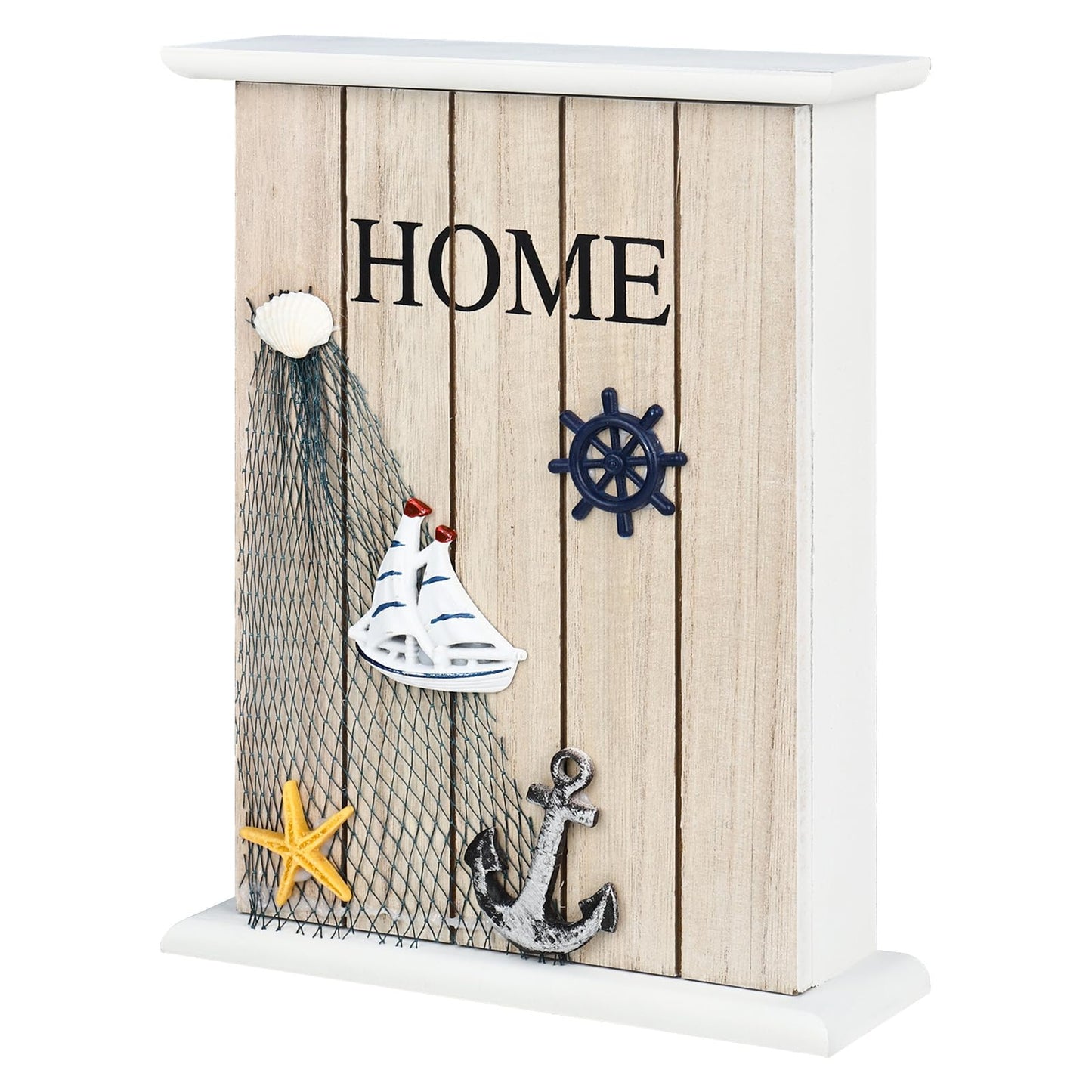 YYTECH Wooden Key Box, Vintage Key Holder, Hallway Key Box with 6 Key Hooks, Hollow Retro Design, for Keys, Jewelry, and Small Items