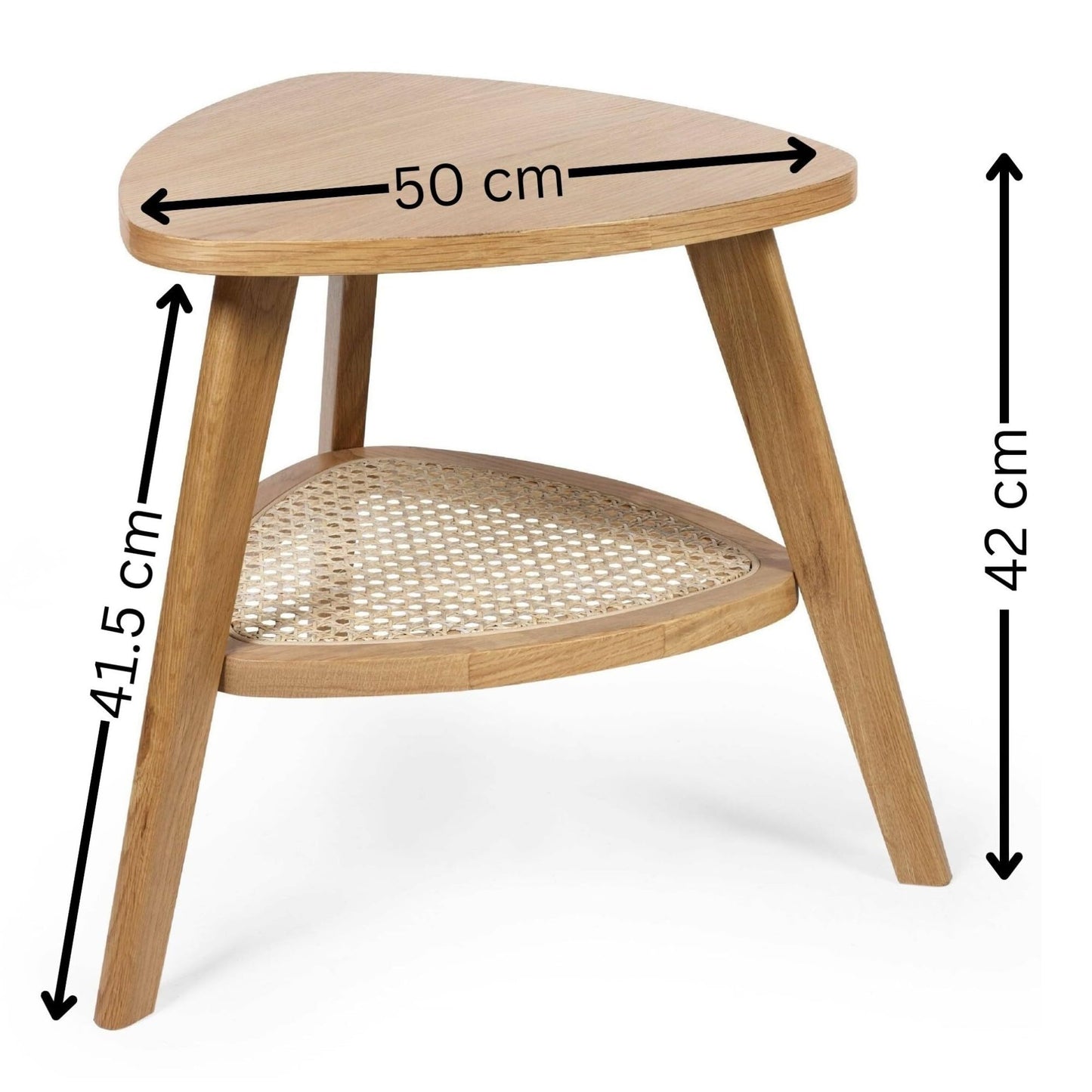 Julian Bowen Vera End Table, Triangle, Oak - H42 x W49.5 x D49.5cm