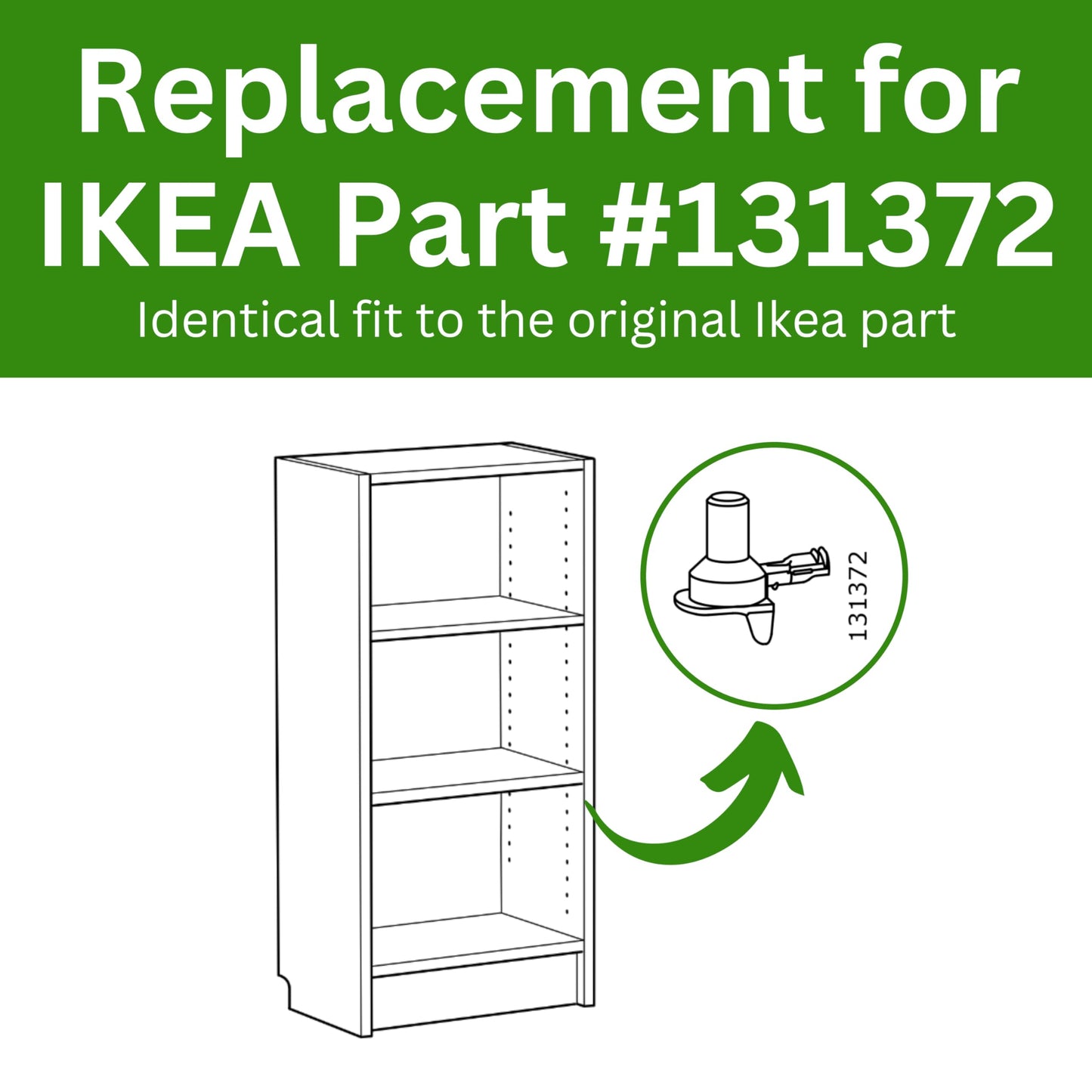Spare Hardware Parts Billy Shelf Pins (Compatible with IKEA Part #131372) (Pack of 12)