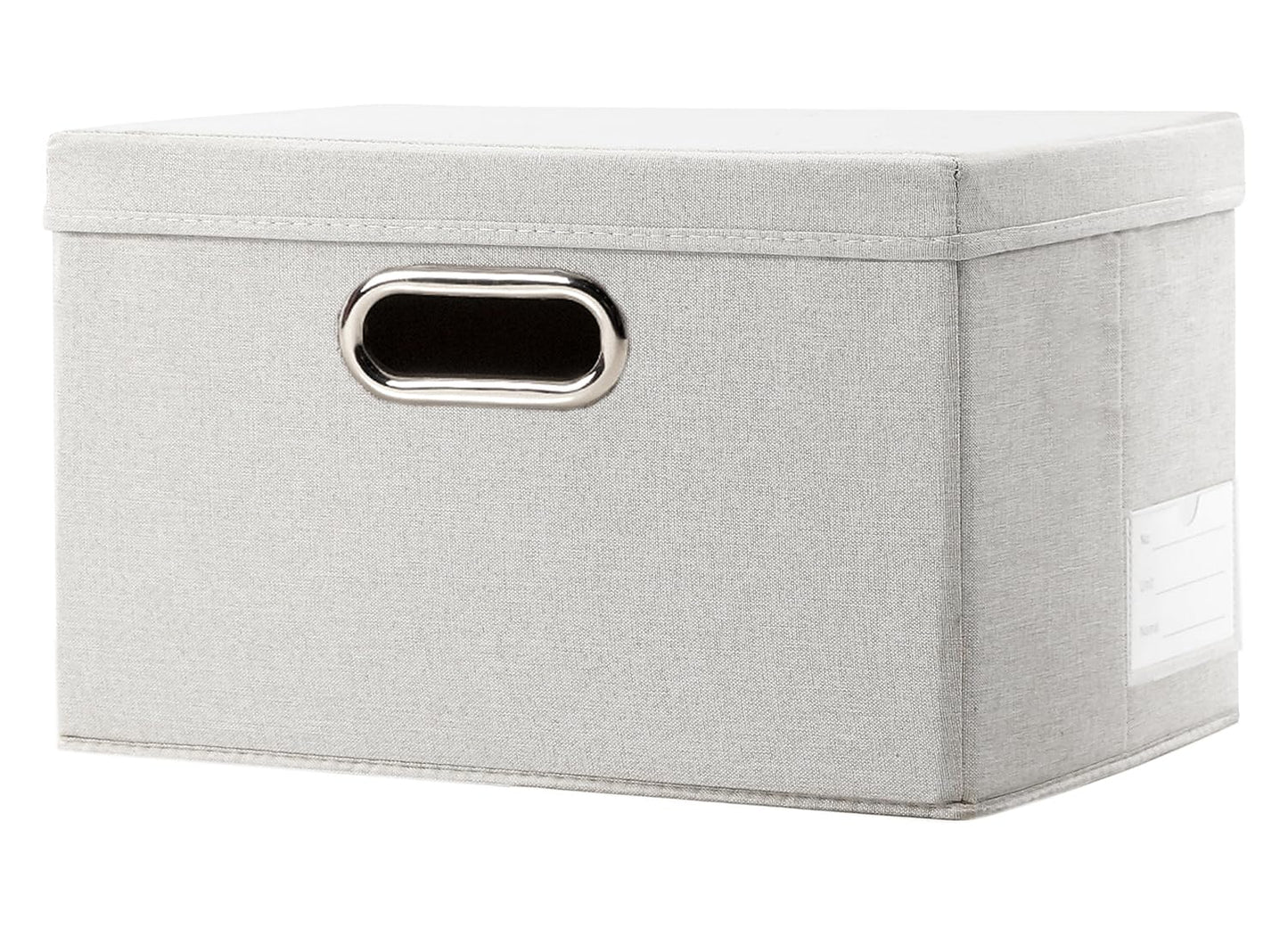 Prandom Storage Boxes with Lids Small,29x22x17cm,Beige[1-Pack]