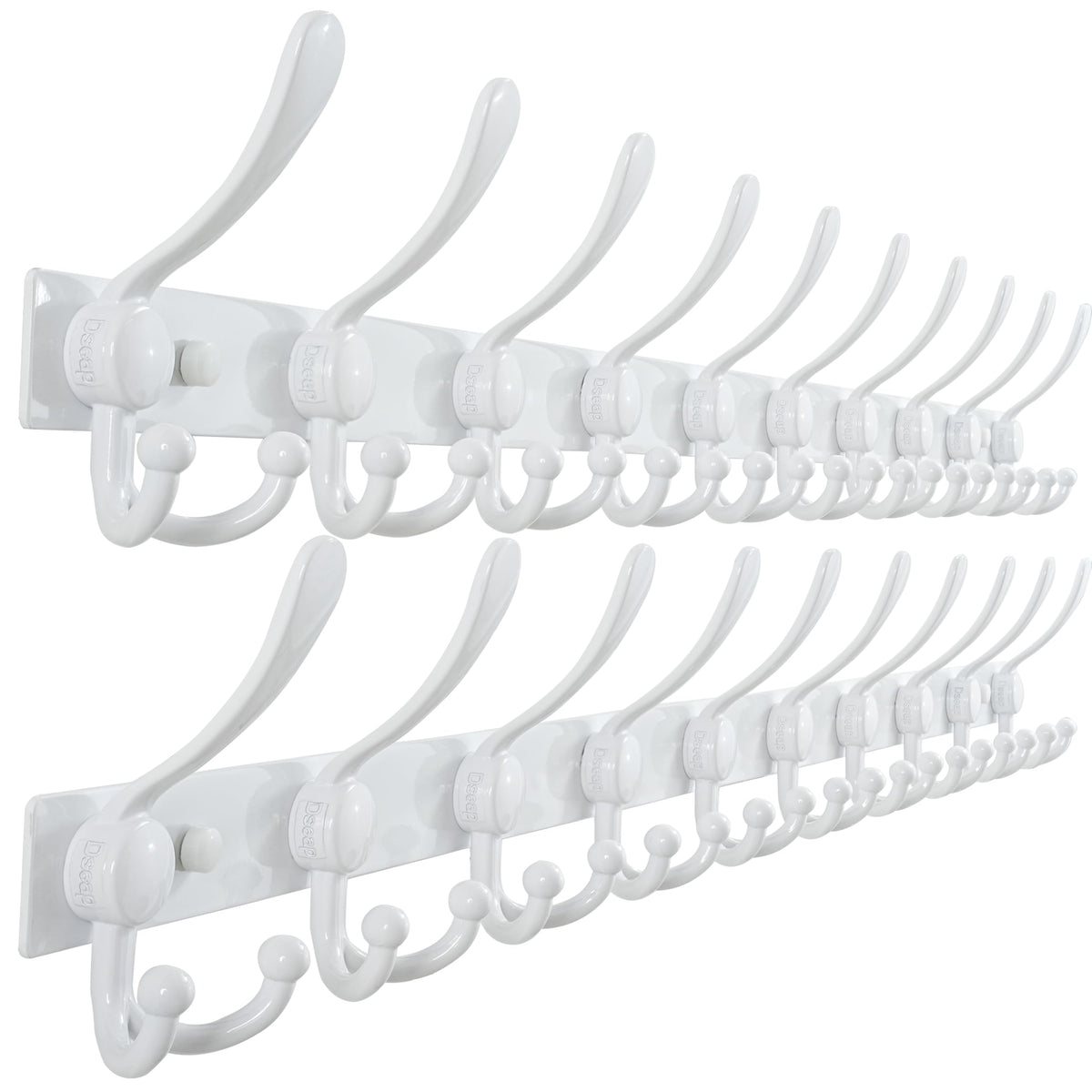 Dseap Coat Rack Wall Mount 94cm, Heavy Duty 2.5mm Base vs Flimsy 1mm, Double-Thick Solid Anti-Snap Hooks