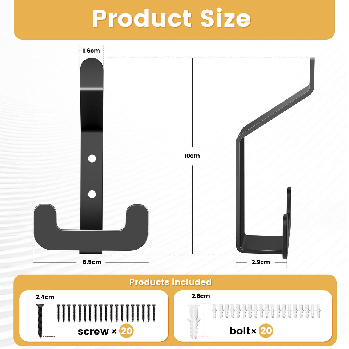 MEIJO 10 Coat Hooks Wall Mounted Stainless Steel, Black Coat Rack Wall Mounted Heavy Duty Wall Hook, Coat Hooks for Door, Bedroom, Bathroo