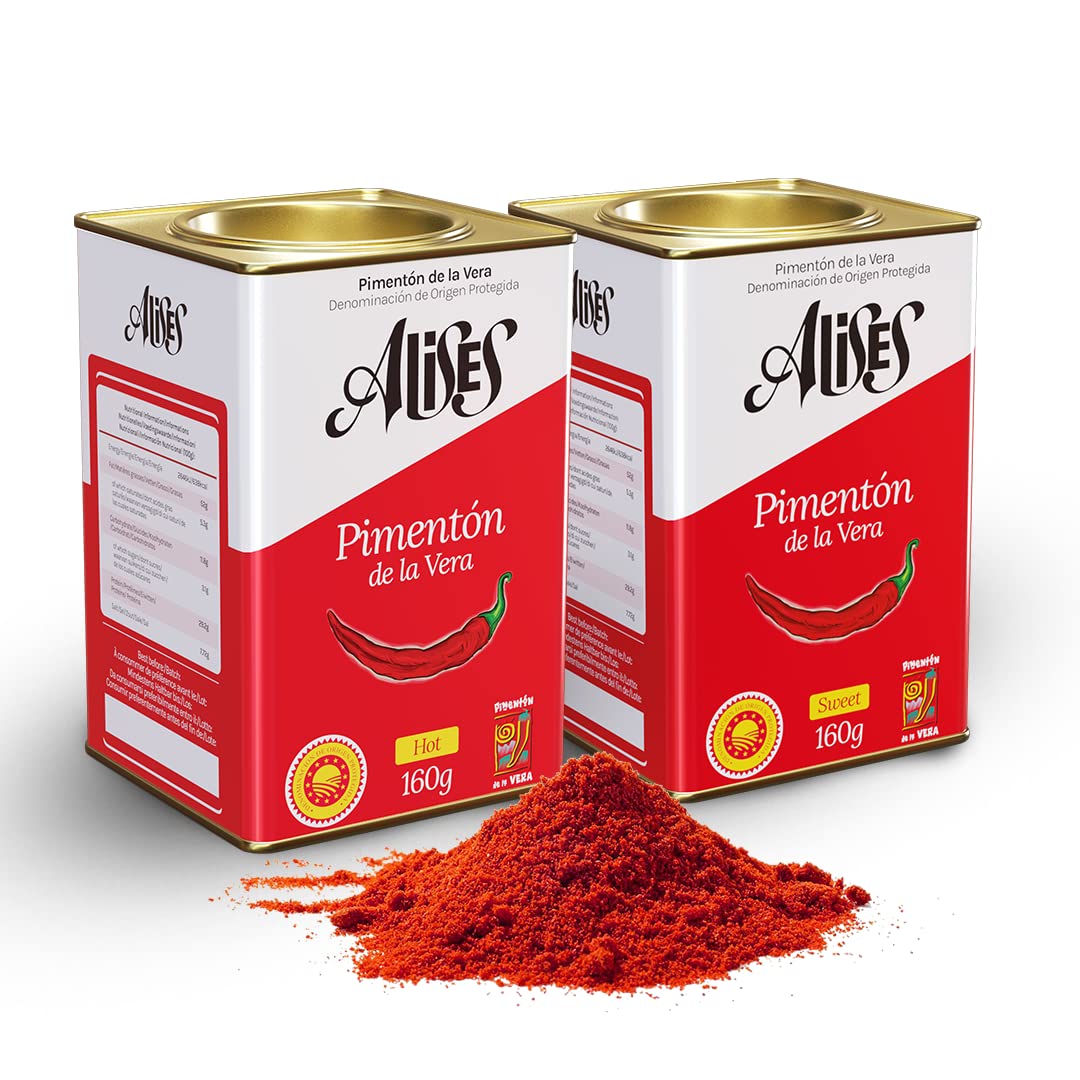 Hot + Sweet Smoked Paprika Powder 160g x2 - Pimenton de la Vera D.O.P. - Authentic Spanish Paprika Seasoning