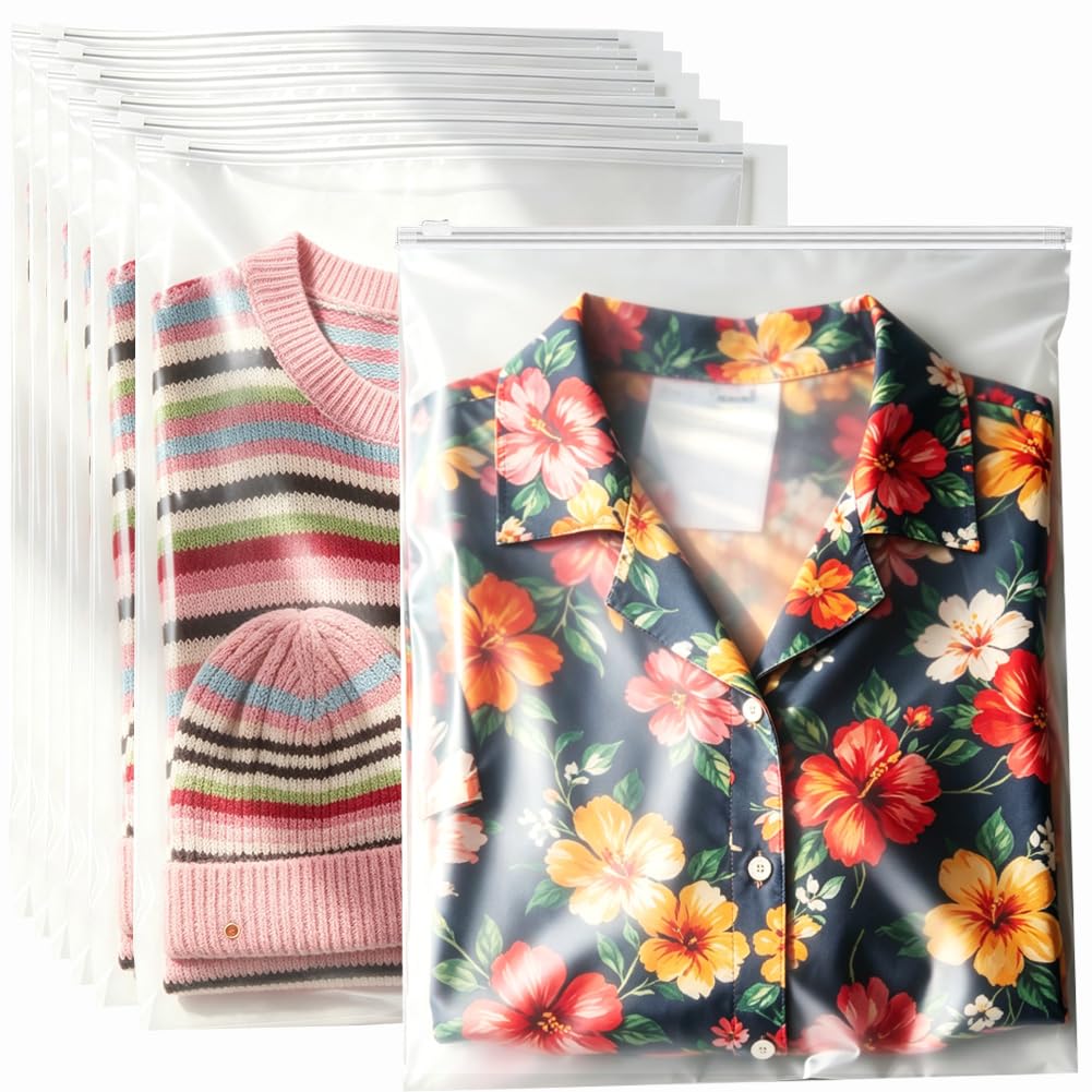 Zip Lock Bags, 20Pcs 40x30cm Clothes Bags, Hospital Bag Organiser Pouches