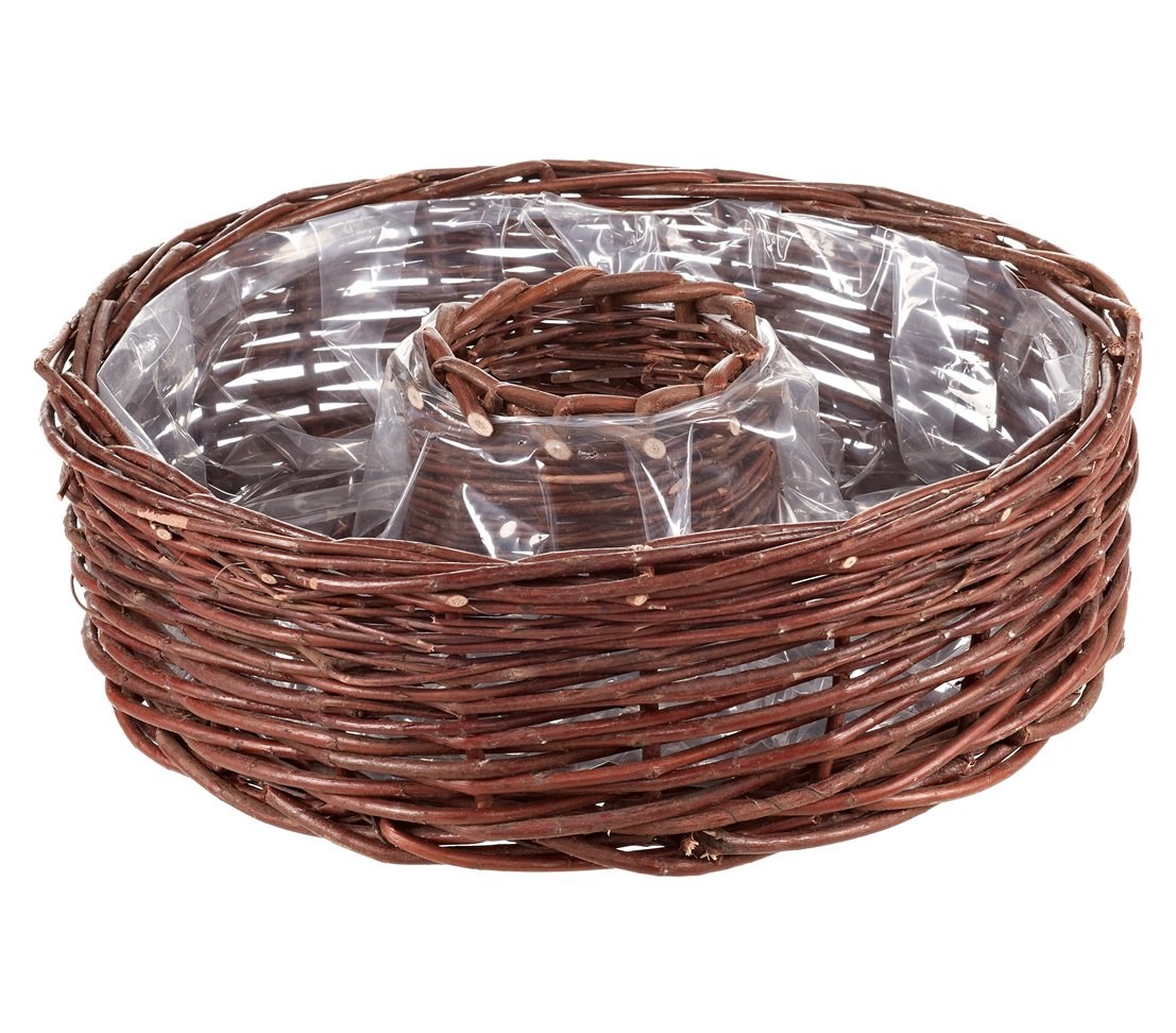 Dehner Korbring Wicker with Film for Planting, Height 12 CM, Diameter: 40 CM, Wicker