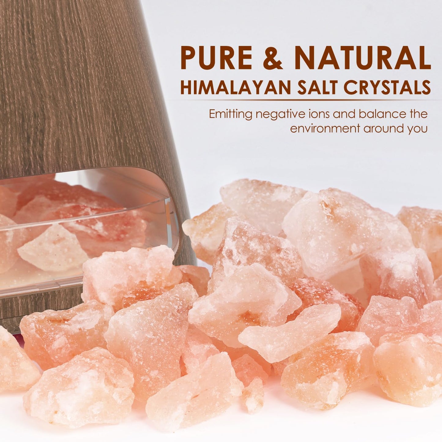 SALKING 2-in-1 Himalayan Salt Lamp Diffuser, Ultrasonic Aromatherapy Diffuser, Aromatherapy & Himalayan Salt Therapy, 100% Pure Himalayan Salt,