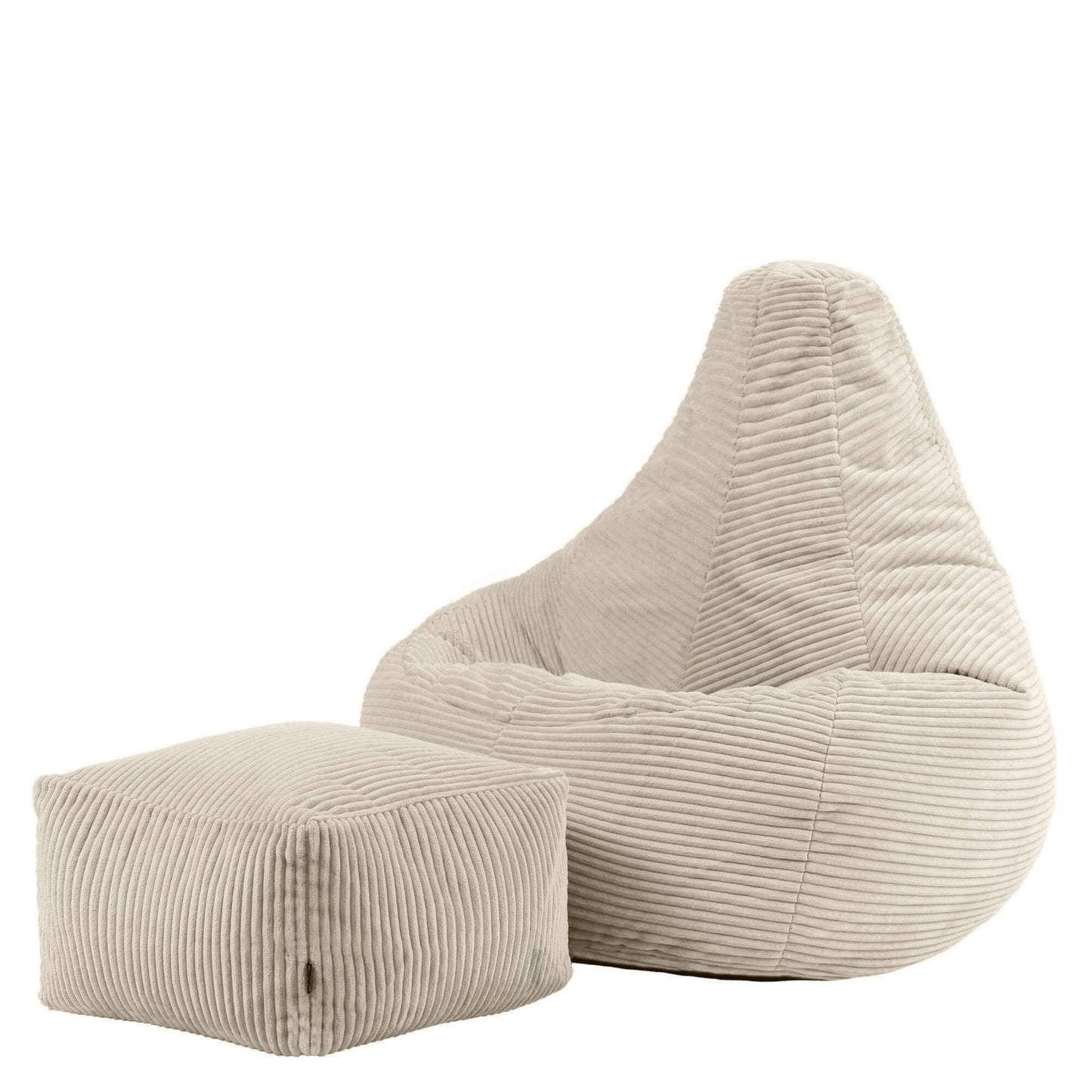 icon Dalton Cord Bean Bag & Footstool with Filling Included, Beige