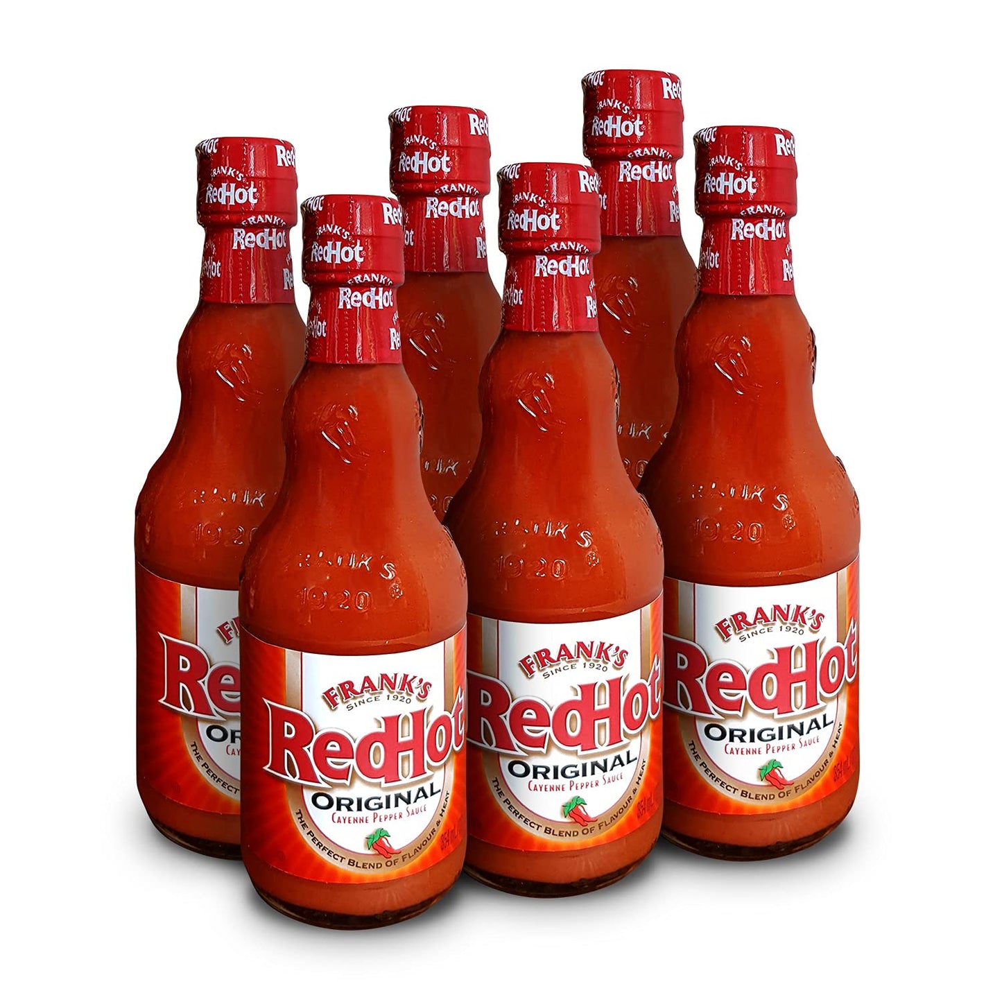 Frank's RedHot Original Cayenne Pepper Sauce 354 ML | Pack of 6 | Cayenne Pepper Hot Sauce | Suitable for Vegans &Vegetarians | No Artificial
