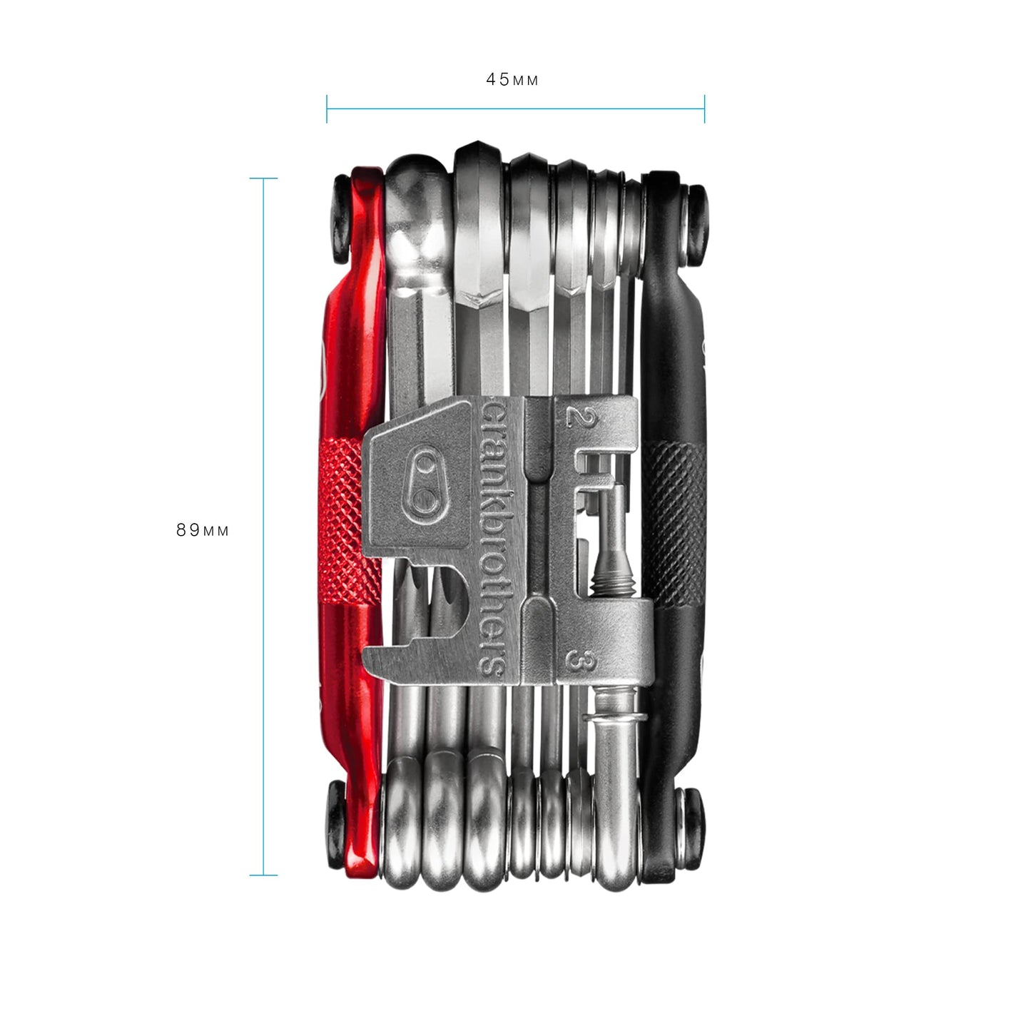 Crankbrothers Multi-19 Bicycle Multi-Tool, Black/Red