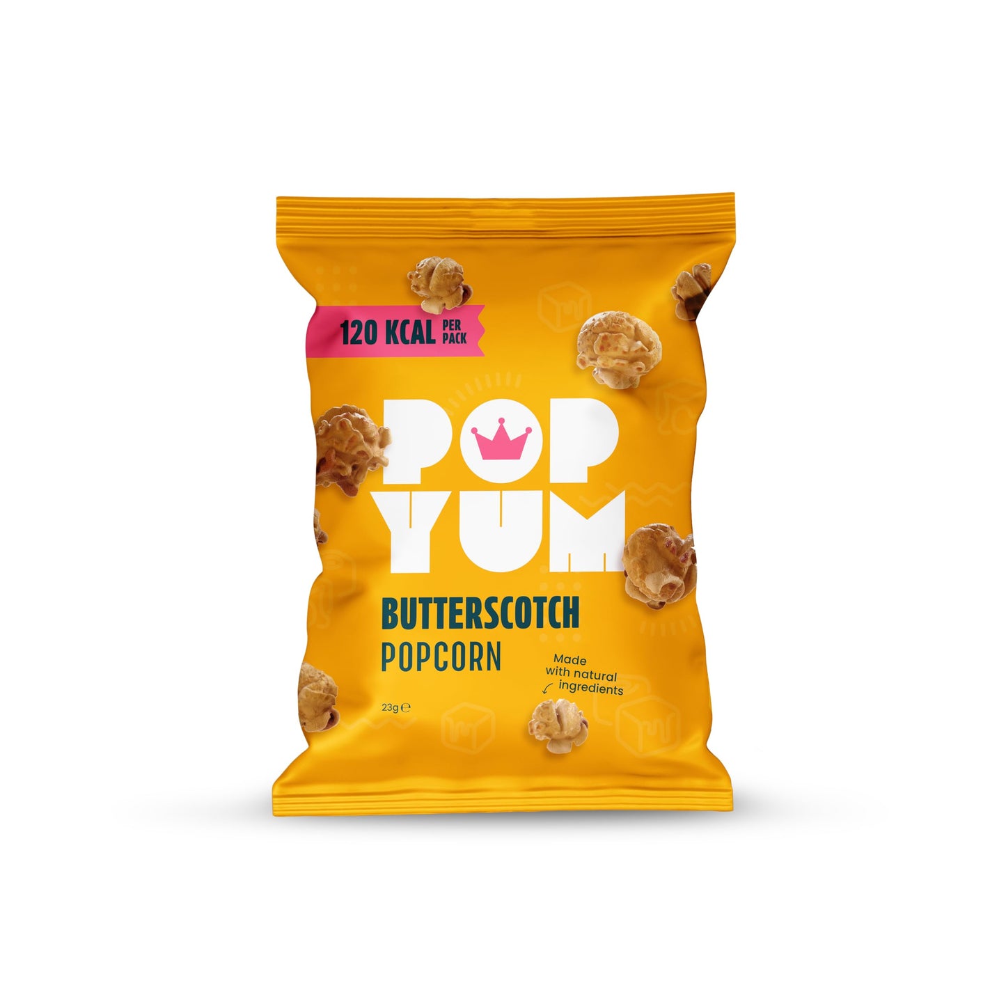 POPYUM Butterscotch Popcorn 12-Pack of 23g Bags | Vegan, Gluten-Free Multipack Snacks | Dairy-Free, Low-Calorie Snack Packs | Movie Night Popcorn