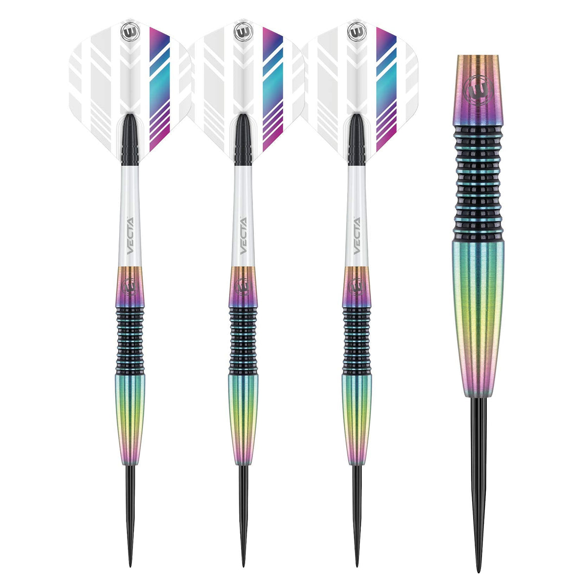 WINMAU Elektra 90% Tungsten Steel Tip Darts with Prism Flights and Vecta Shafts (Stems) 22 gram - Urban Grip - Match Weighed - Streamline Torpedo