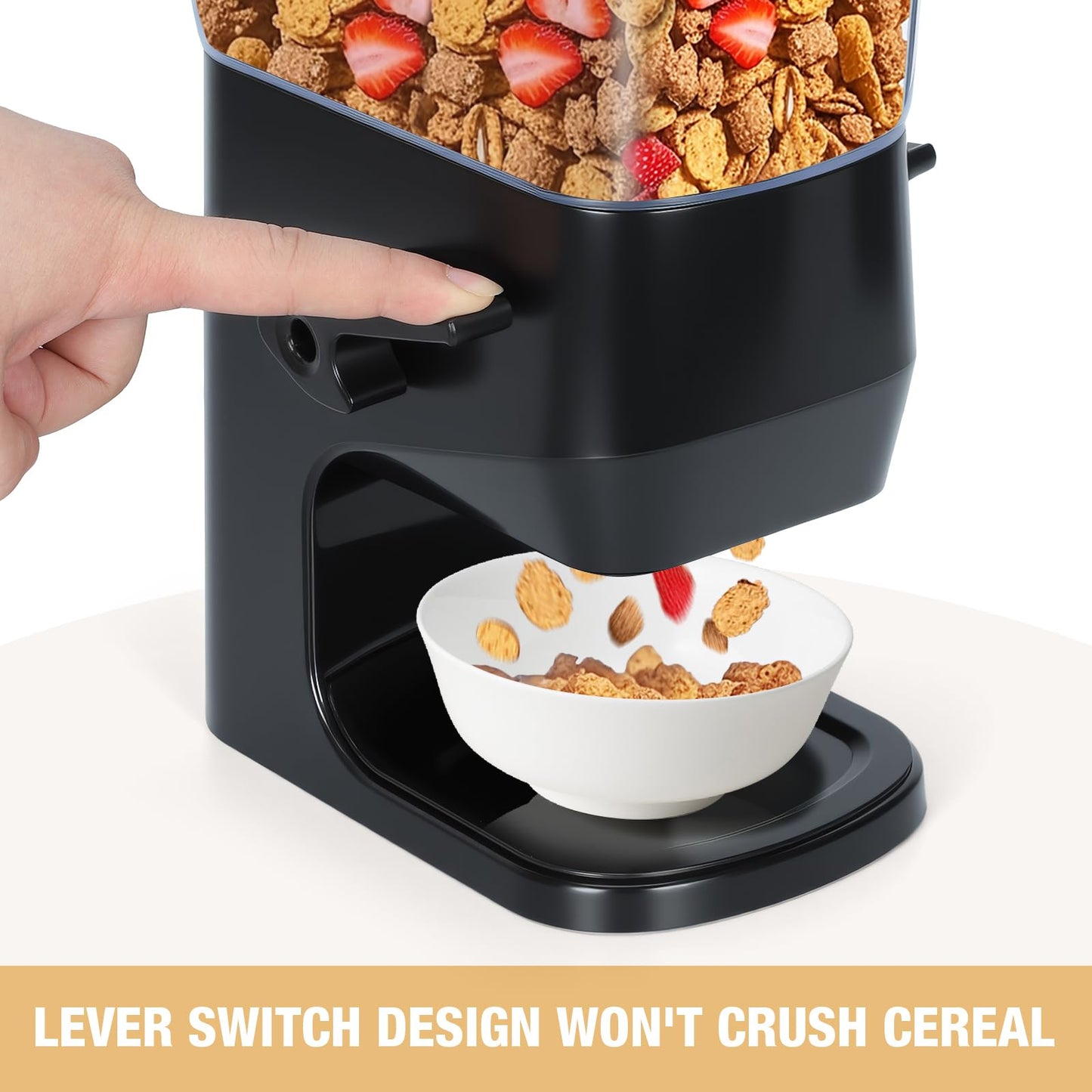 Tokokimo Cereal Dispenser Containers, Double Cereal Storage Containers - Not Easy to Crush Food, Dry Food Dispenser for Cornflakes, Candy, Nuts,