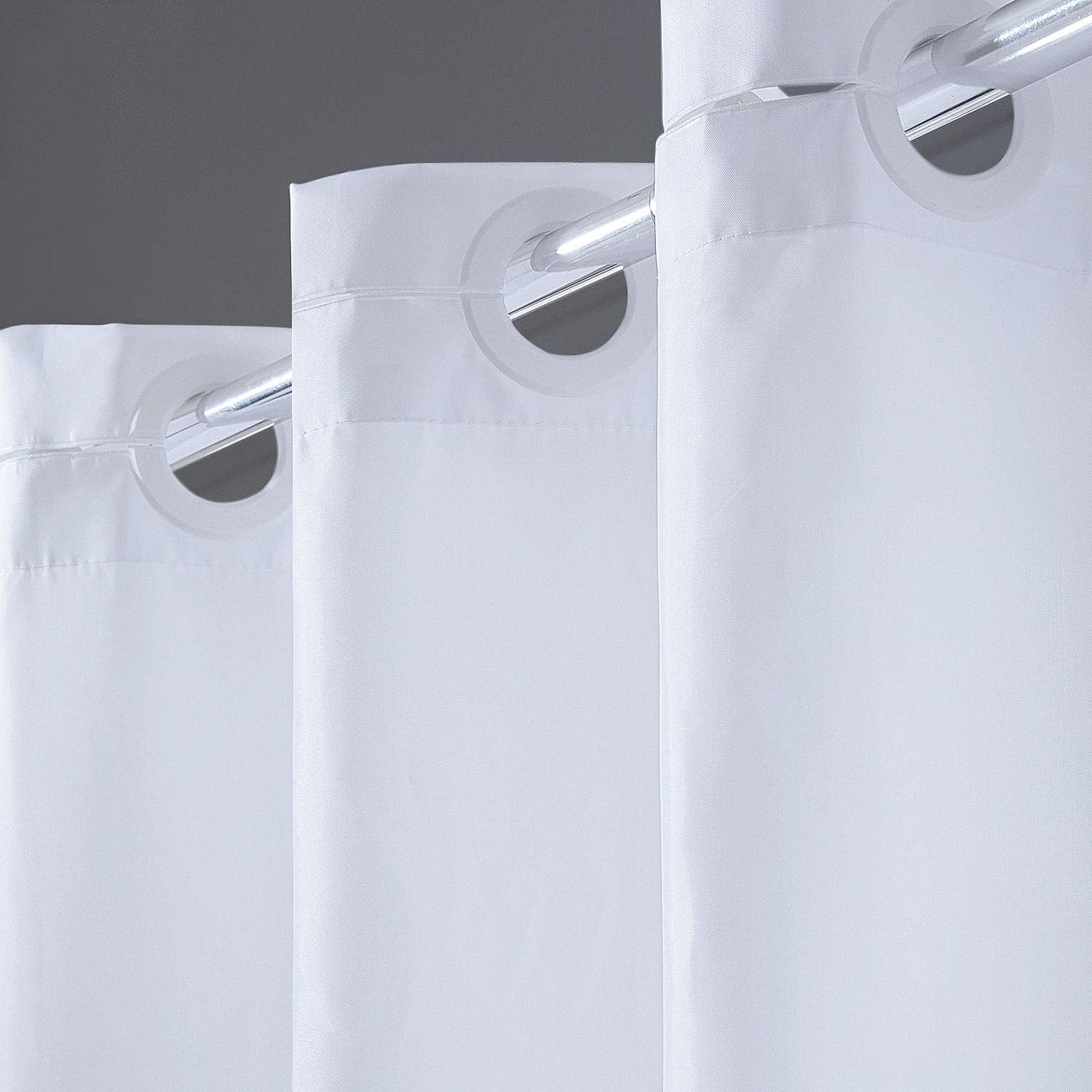 Furlinic Shower Curtain Luxury Mildew Resistant and Waterproof White Polyester Weighted Curtains for Wetroom or Bathroom 72x84 Inch.