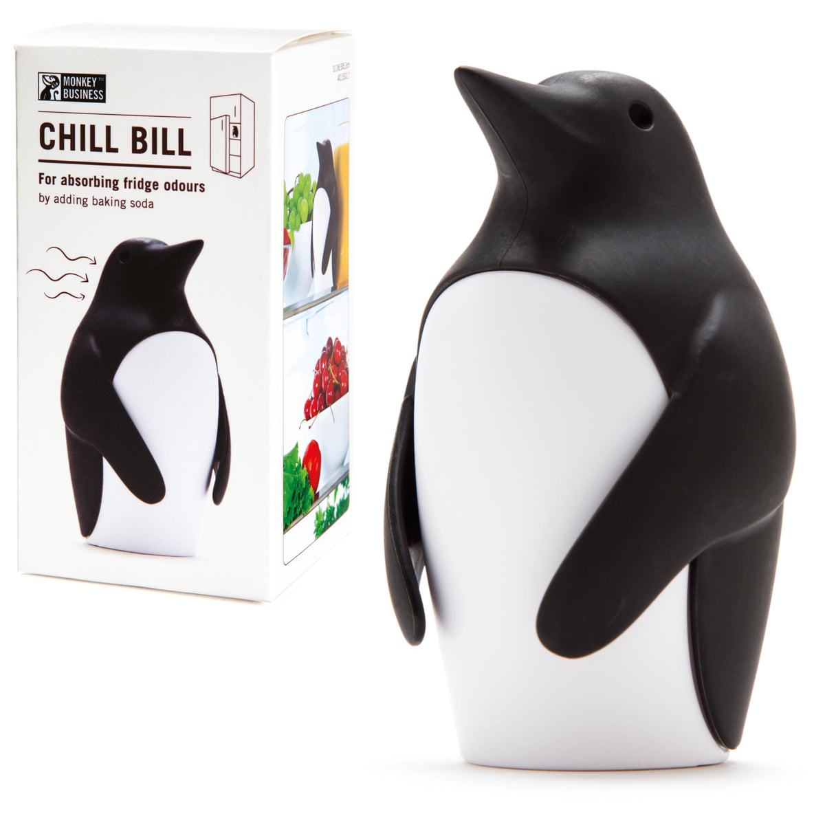 Monkey Business Chill Bill Refrigerator Deodorizer, Baking Soda Holder for Refrigerator, Cute Fridge Deodorizer, Refrigerator Odor Eliminator