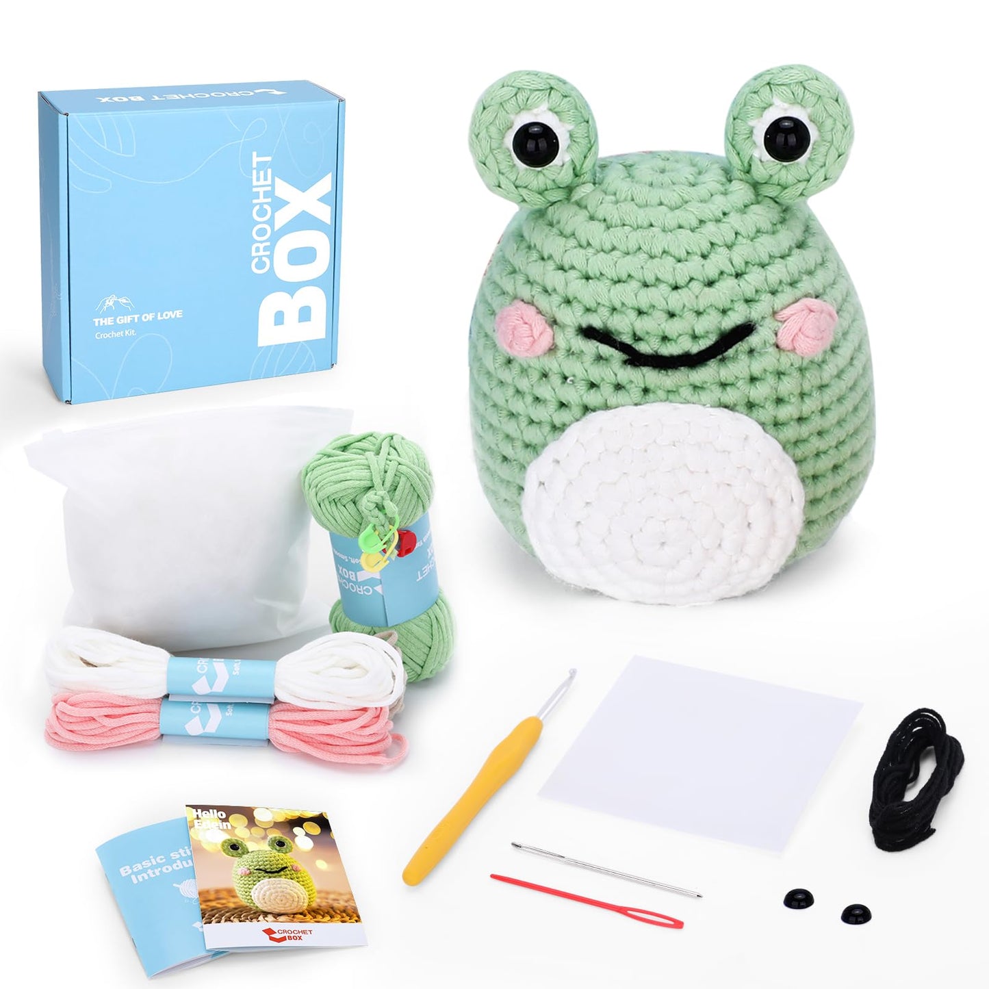 CROCHET BOX Crochet Kit for Beginners - Tortoise Crochet Kit, Learn to Crochet, Include Easy Knitting Yarn, Step-by-Step Video Tutorial, Hook, Holiday