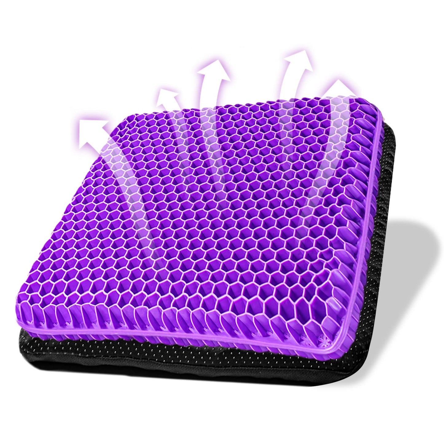 Gel Seat Cushion, Double Thick Breathable Seat Cushion Cool Gel Cushion Honeycomb Design,Breathable Lumbar Cushion With Non-Slip,Pressure Pain relief