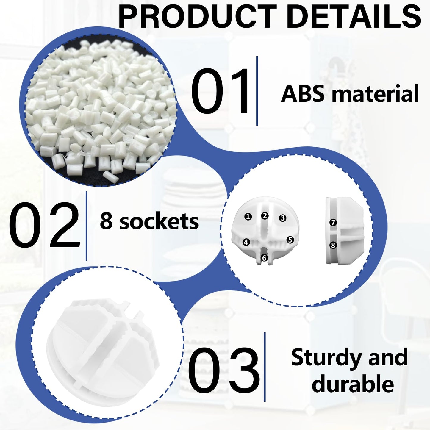 Girihe 20 PCS Storage Cube Connectors, Wirre Grid Storage Accessories C&C Grid Connectors Cubes Storagge Connectorss