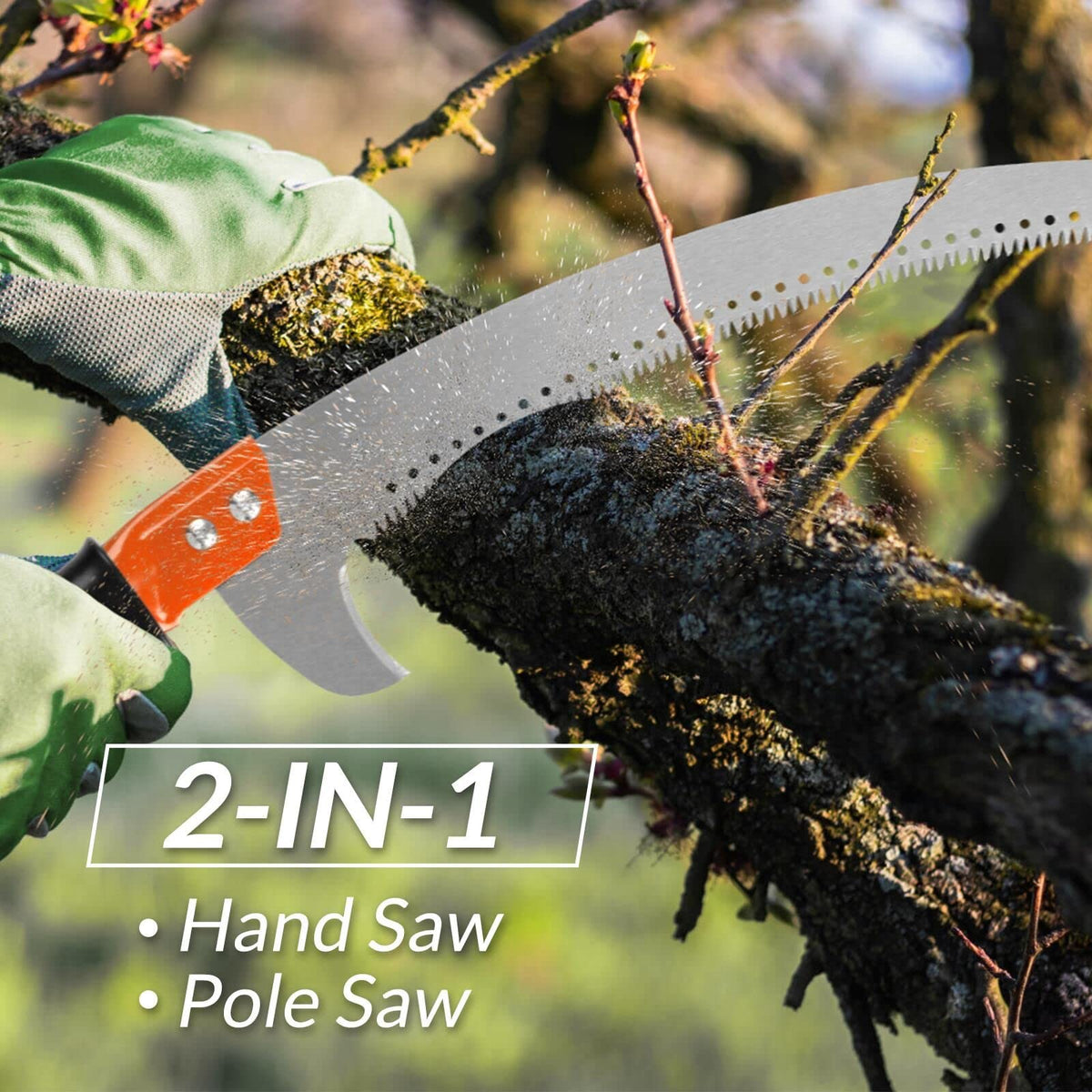 Walensee Pole Saws for Tree Trimming 235cm Lightweight Manual Stainless Steel Extension High Pole Pruning Pole Saw with Blade for Trimmer Branches