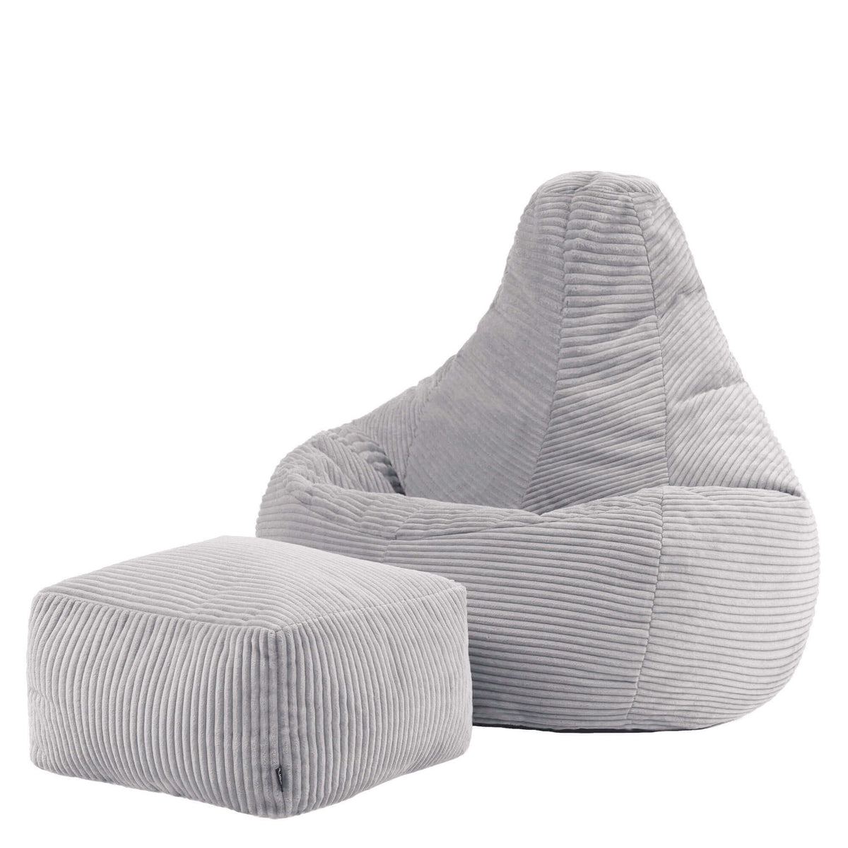 icon Dalton Cord Bean Bag & Footstool with Filling Included, Grey