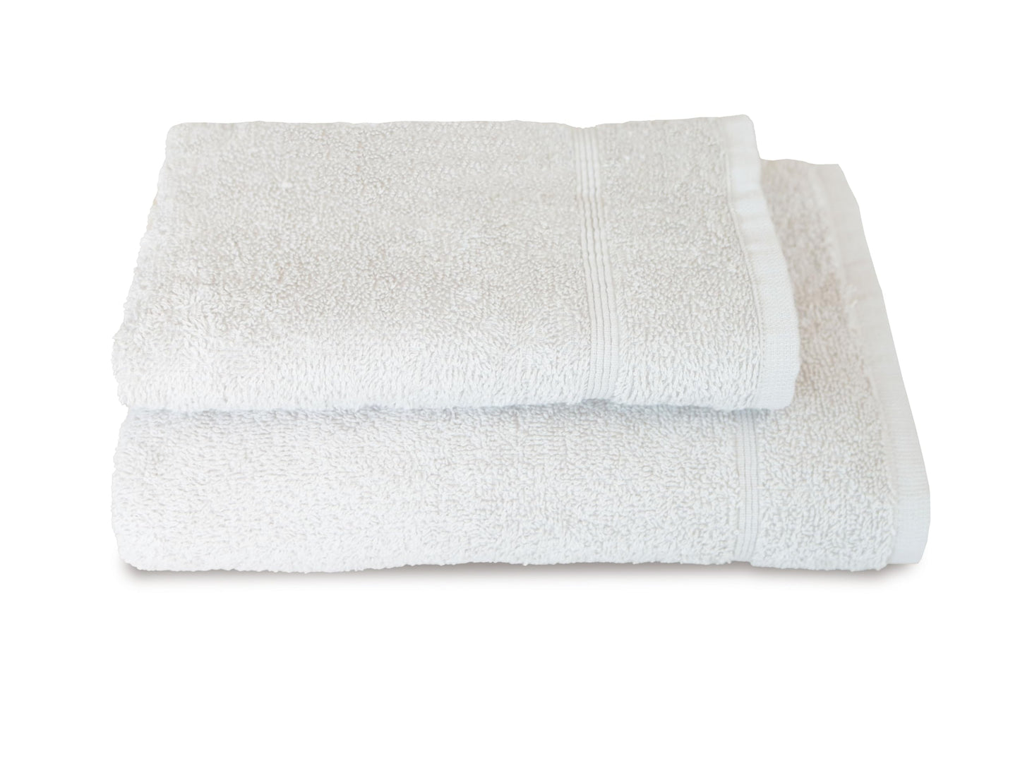zer0bed, Lilac Bath Towels, Set of 2 Bath Towels, Face Towel, Bidet Towel, Plain Colour, White, 100% Cotton, Set of 2