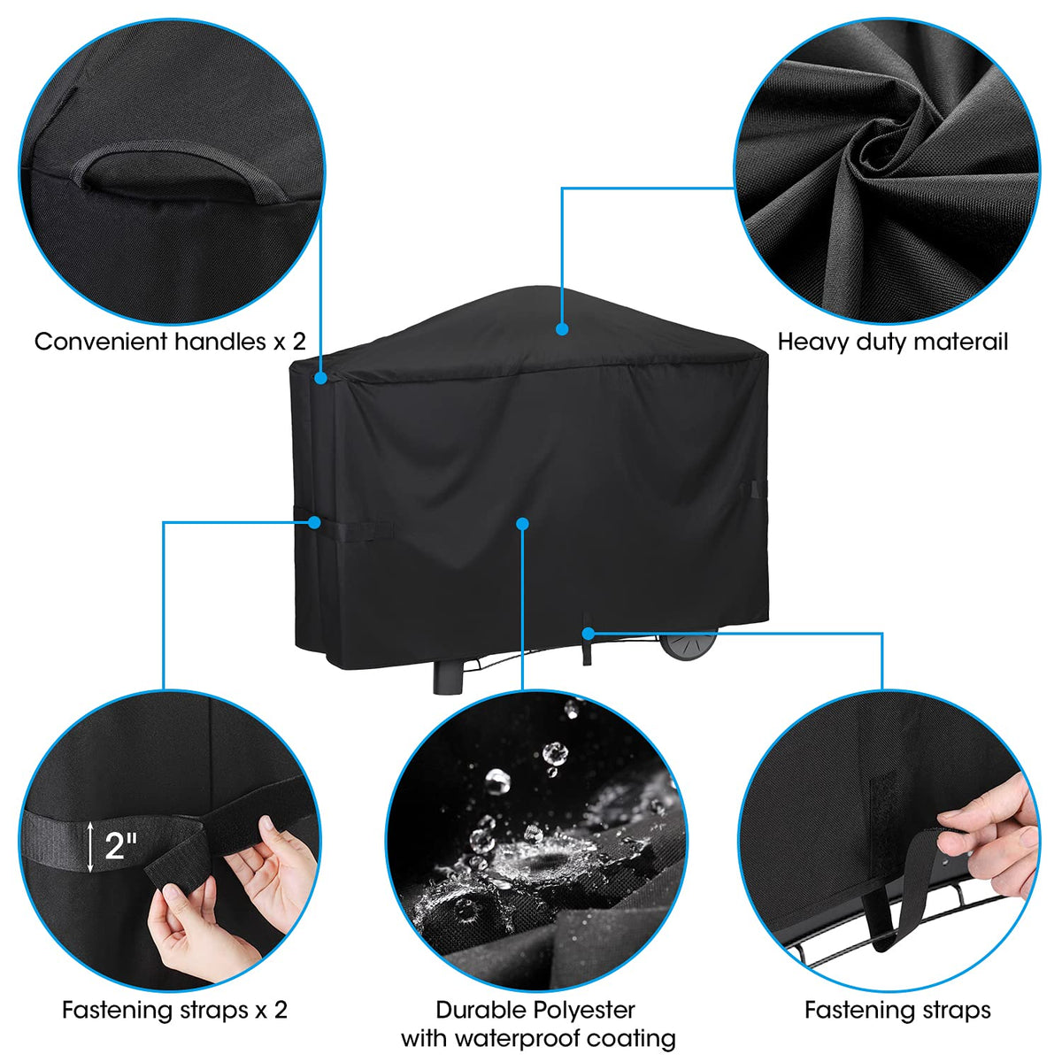 Unicook Grill Cover for Weber Q2000 Q300 Q3000 Q3200 Series Grills, Compared to Weber 7112, Heavy Duty Waterproof Full Length BBQ Grill Cover 57 Inch,