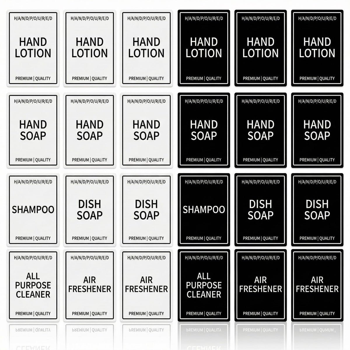 Hopzab 24 PCS Waterproof Bottle Labels Minimalist Style Labels for Hand Soap, Lotion, Shampoo, Conditioner, Dish Soap and Mouthwash