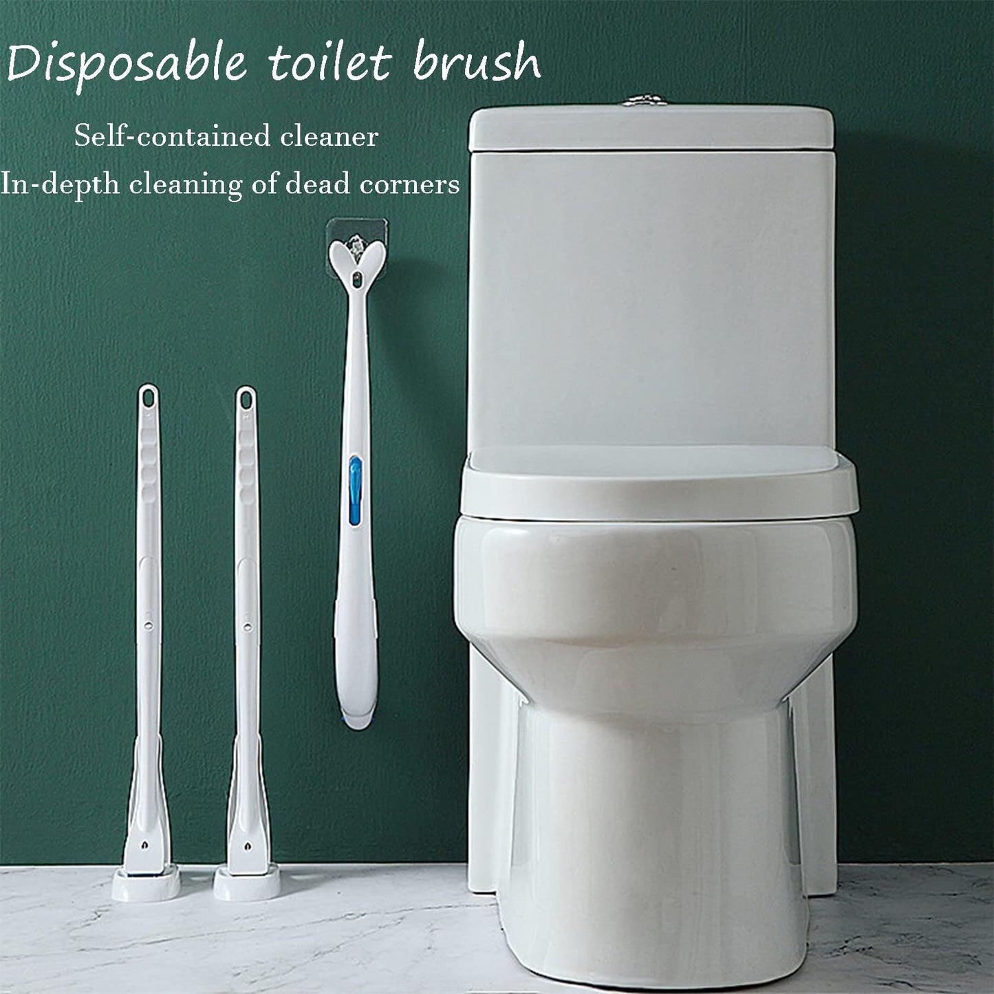 Disposable Toilet Brush, Toilet Cleaning System Starter Kit, Toilet Stick Refill Stains Removal, Bathroom Scrub Cleaning Supplies