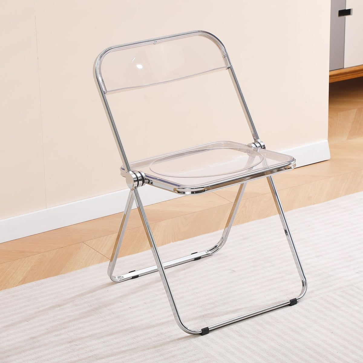 TAO ONE Acrylic Folding Chair Clear Morden Chrome Chair-Clear
