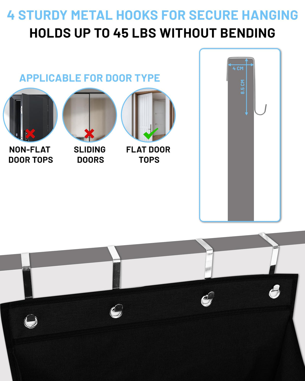 OulQinyhome Door Hanging Shoe Rack - Hanging Shoe Organizer with 8 Large Pockets - Hanging Shoe Rack Fits 16-24 Pairs of Shoes