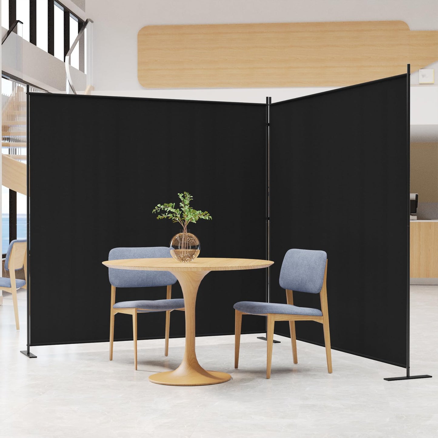 C-Hopetree 2 Panels Room Divider, 180cm Tall Indoor Folding Privacy Screen, Portable Partition Separator, Freestanding Separation Temporary Wall for