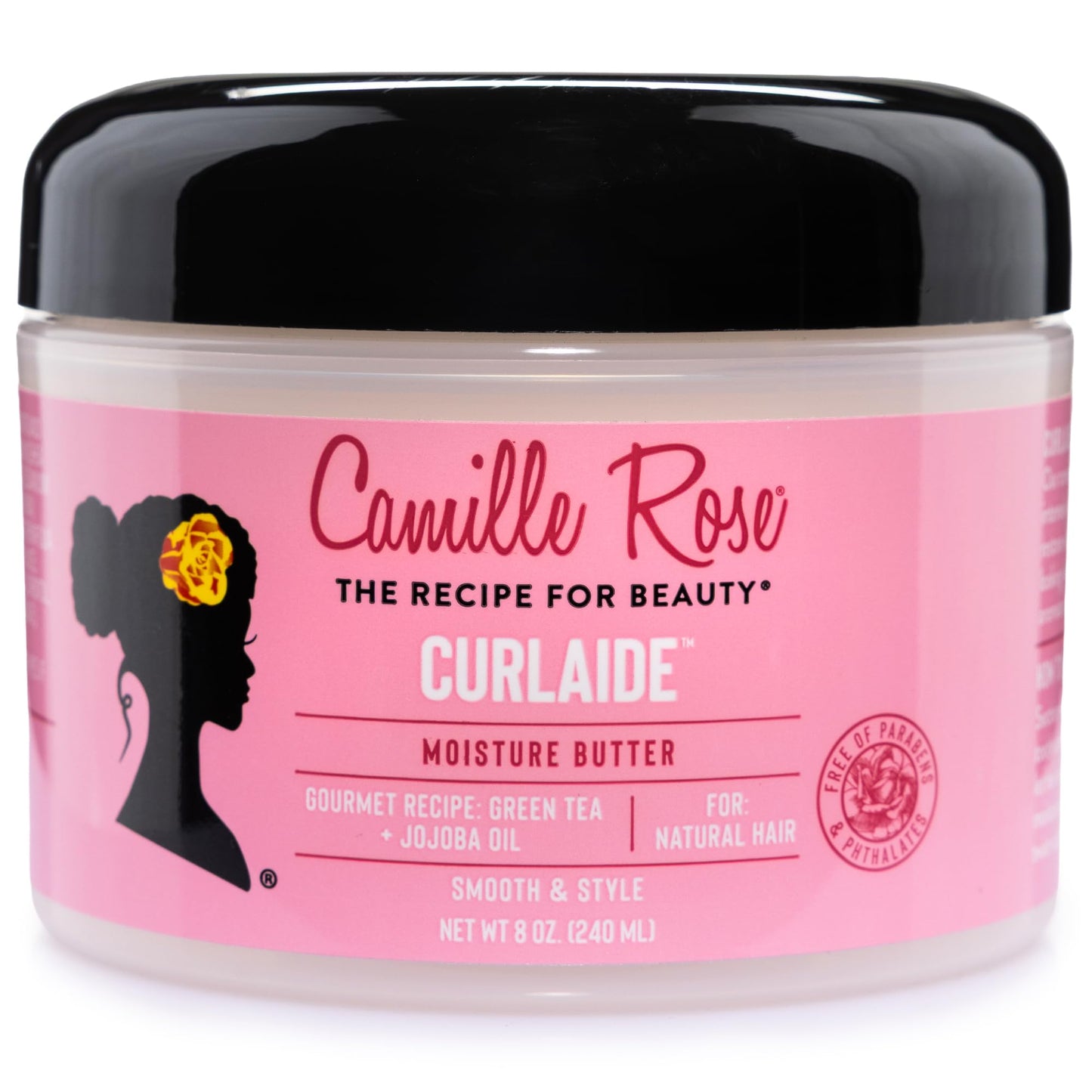 Camille Rose Curlaide Moisture Oil-Enriched Leave-In Hair Butter, Moisturise and Strengthen, Green Tea and Jojoba, 240 ml (Pack of 1)