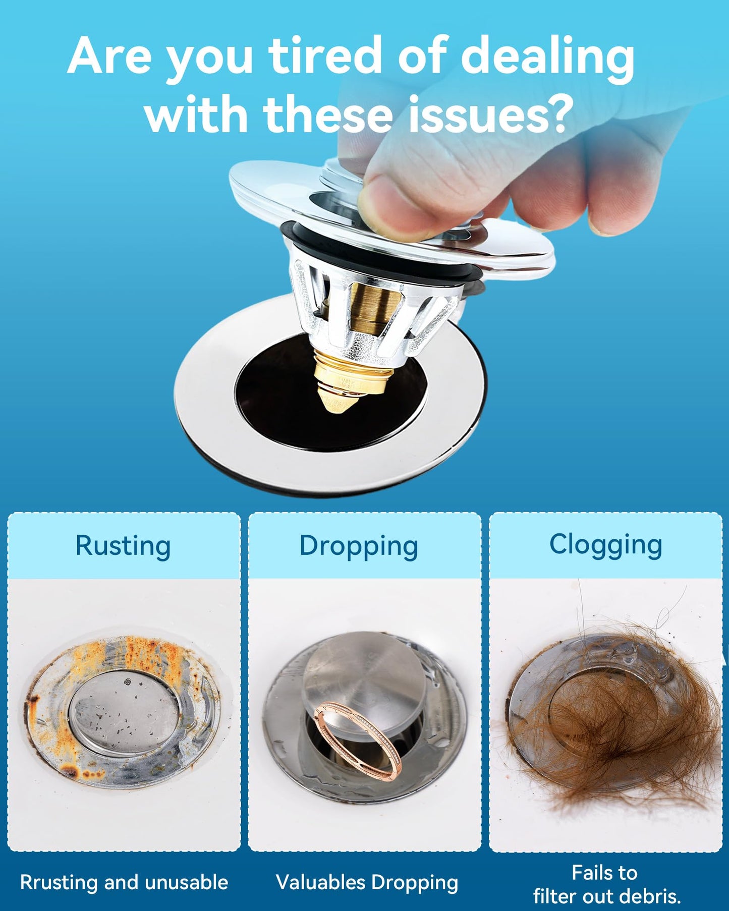 dothnix Sink Plug Replacement Filter for 34-45mm Drain Holes
