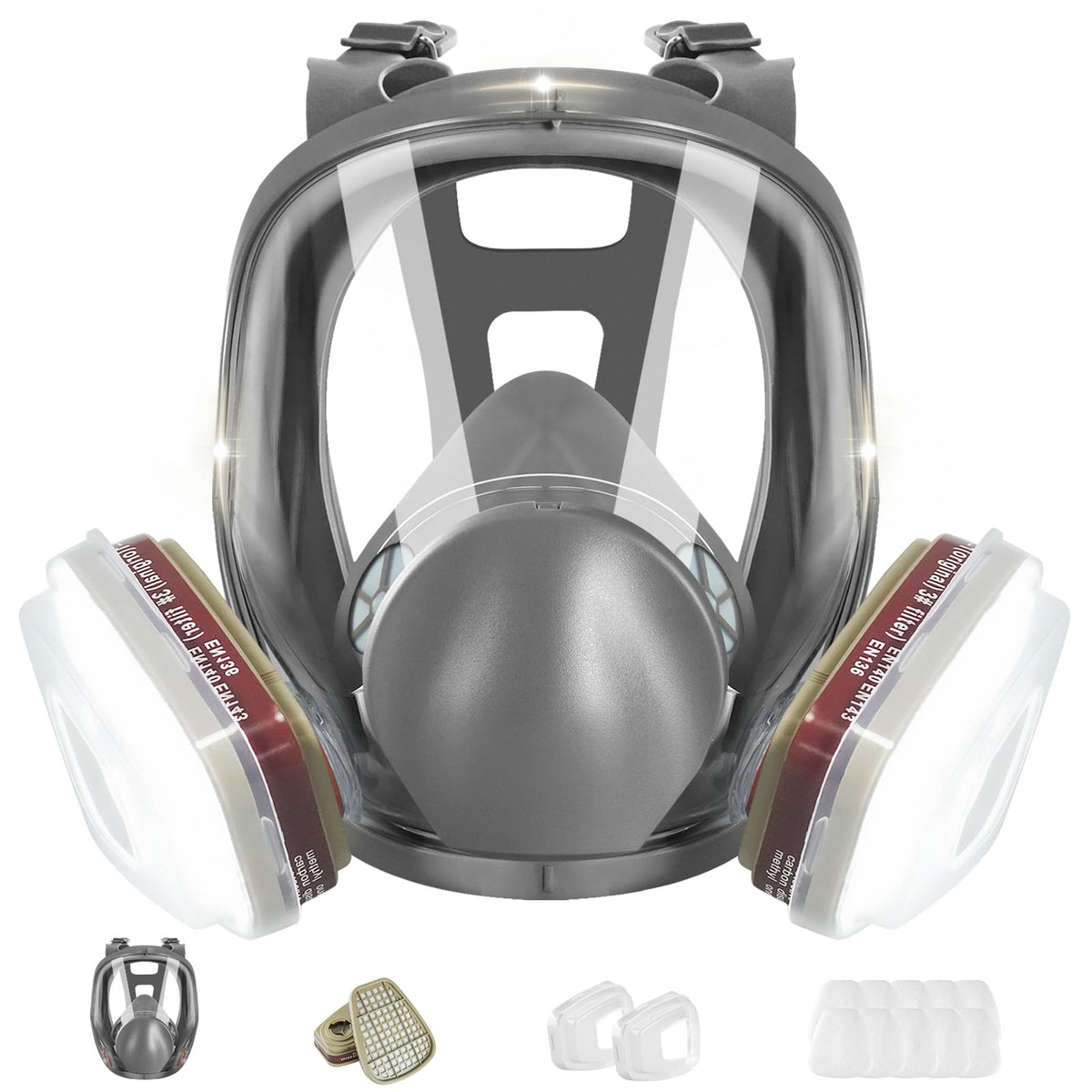 ZXICH Reusable full Face Cover - 6800 full Respir?tor Face Cover,for Paint, Against Dust,Chemicals, Formaldehyde, Polishing,Staining,Car