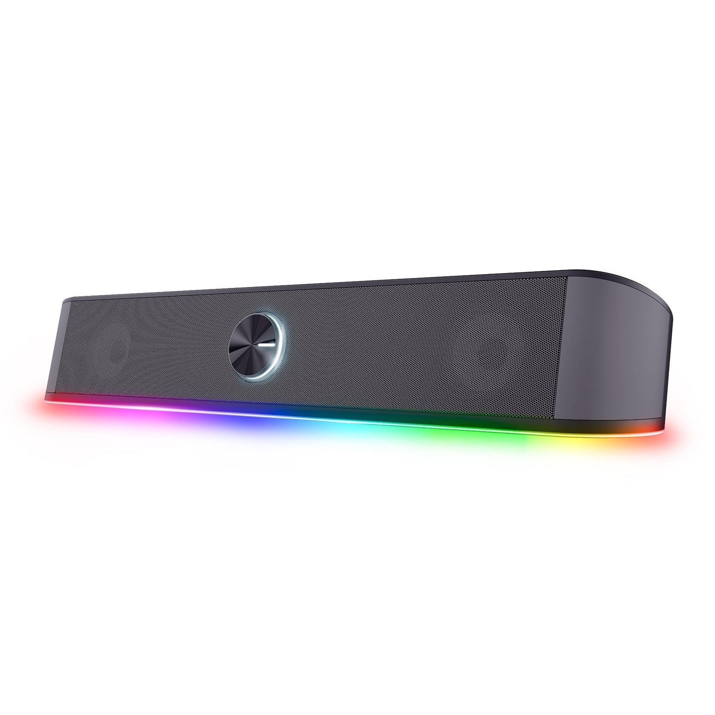 Trust Gaming GXT 1619 Rhox RGB Illuminated Soundbar, PC Speakers, 12W Peak Power, USB Powered Sound Bar, 3.5mm Jack, Plug and Play, Stereo PC Soundbar