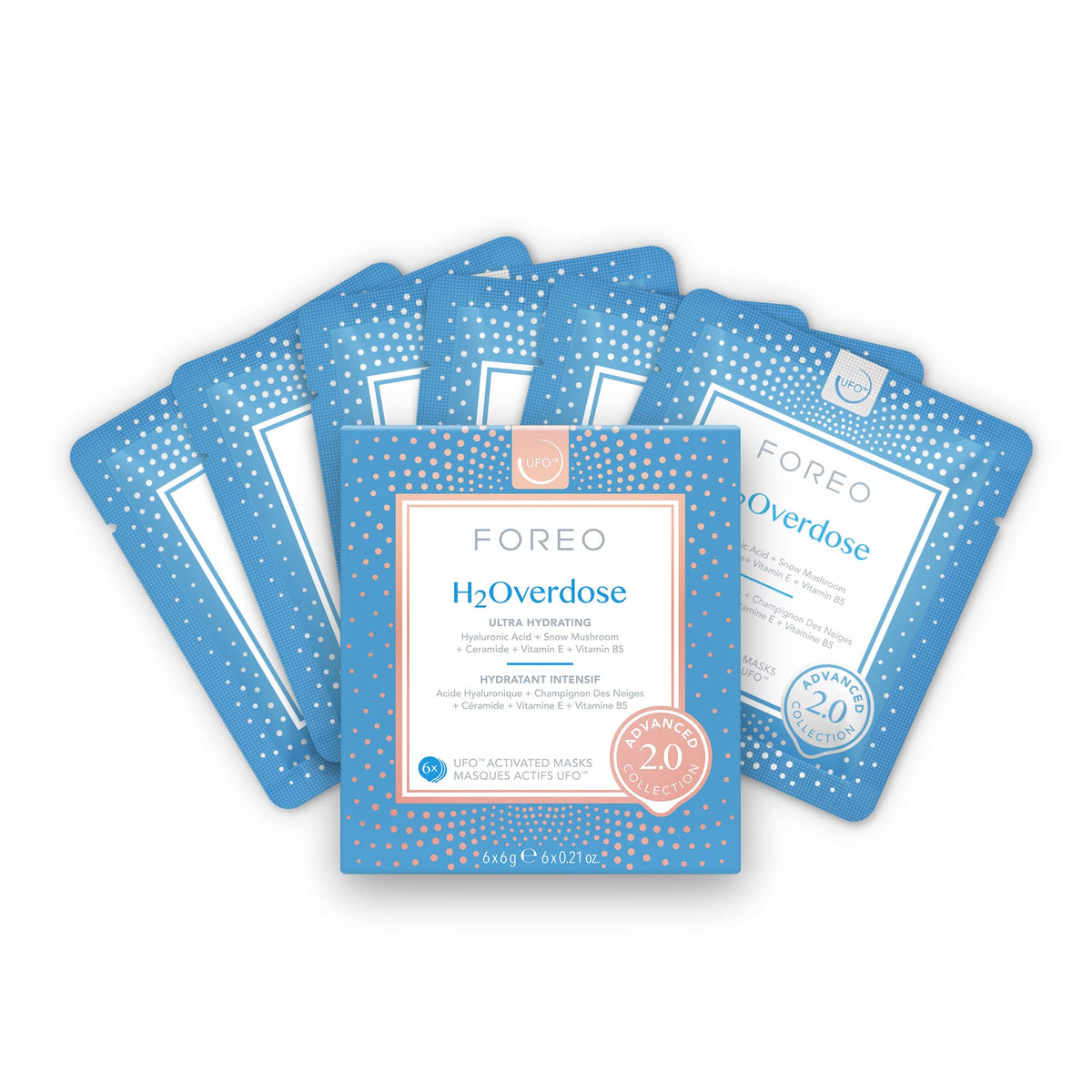 H2Overdose Advanced Collection 2.0 UFO-Activated Facial Mask, Hydrating Facial, Beauty & Personal Care, Hyaluronic Acid & Vitamin E, For All Skin