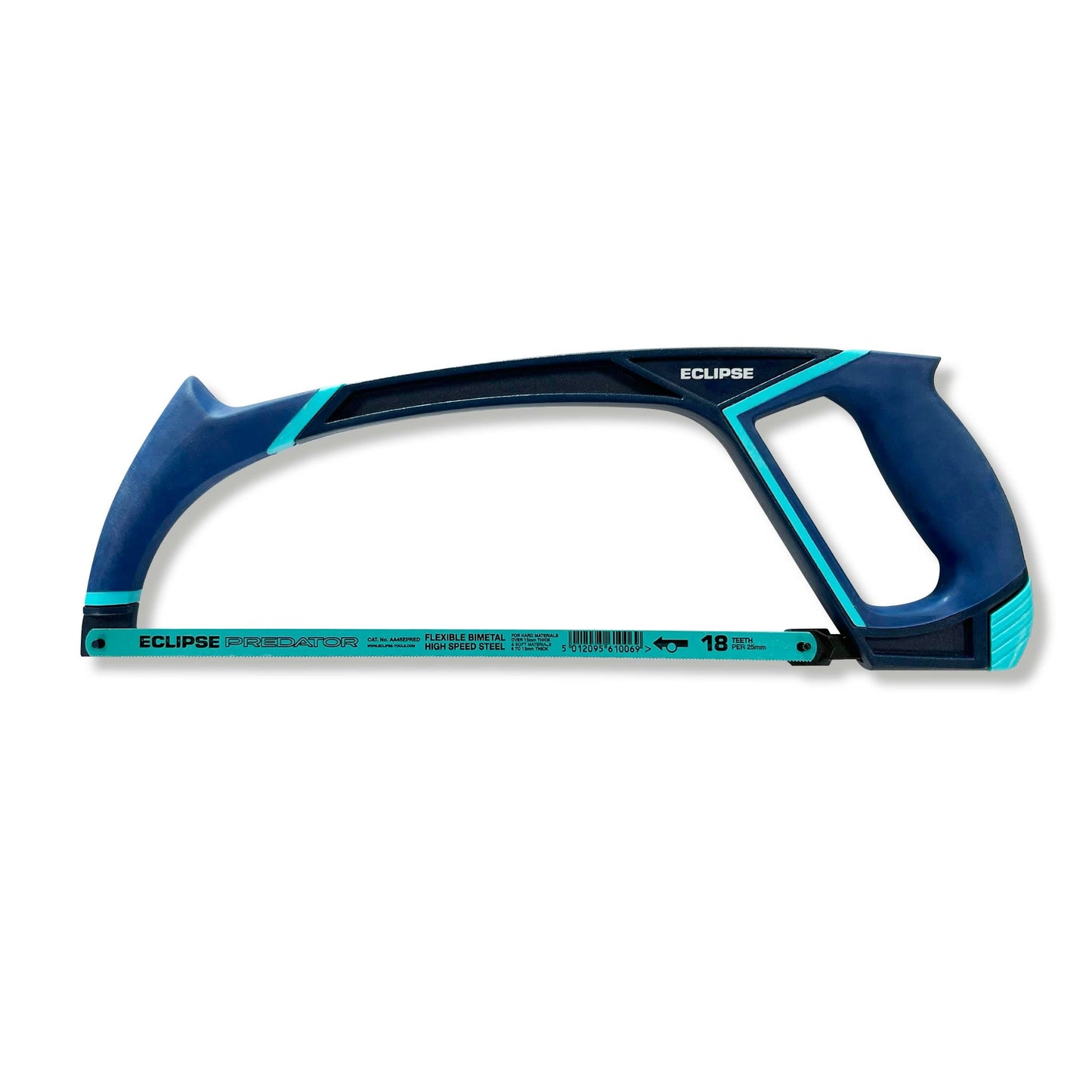 Eclipse Professional Tools EPH300 Soft Feel Hacksaw (12") - Metal Cutting Ergonomic Comfort Grip Hand Saw - Quick Blade Change Mechanism - 45?
