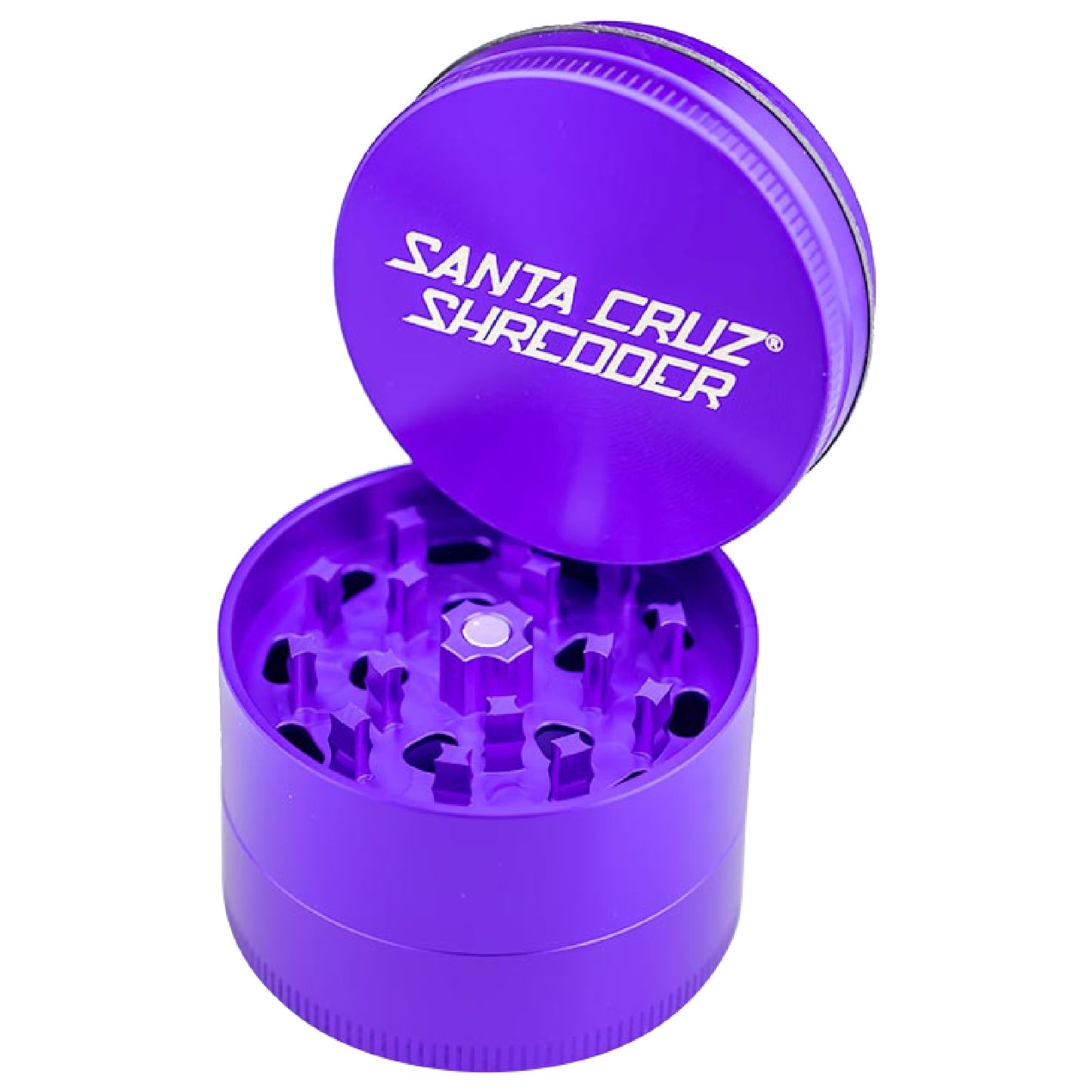 Santa Cruz Shredder Herb Grinder 3 Piece Medium 2 1/8" Superior Grip and Aluminium (Purple)