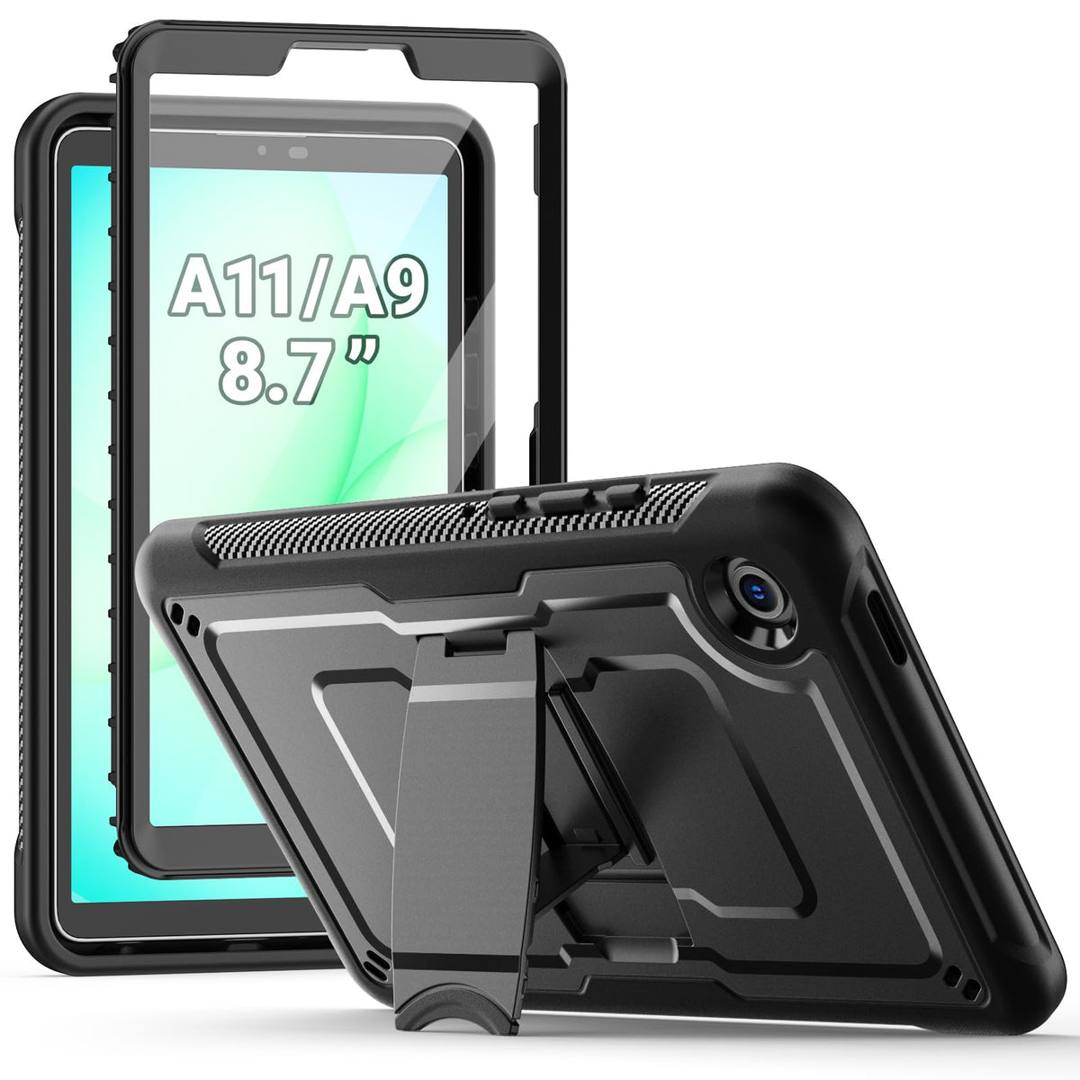 SEYMAC Case for Samsung Galaxy Tab A11 (2025) /A9 2023 8.7 inch, Full Body Protective with Built-in Stand and Screen Protector, Shockproof Case for
