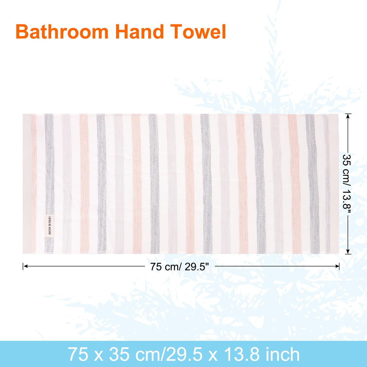 sourcing map 2 Pcs Bathroom Hand Towels Grey/Light Brown Soft Absorbent Face Towels Cotton Wash Cloths 13 x 29 Inch Kitchen Hand Towels for Bathroom