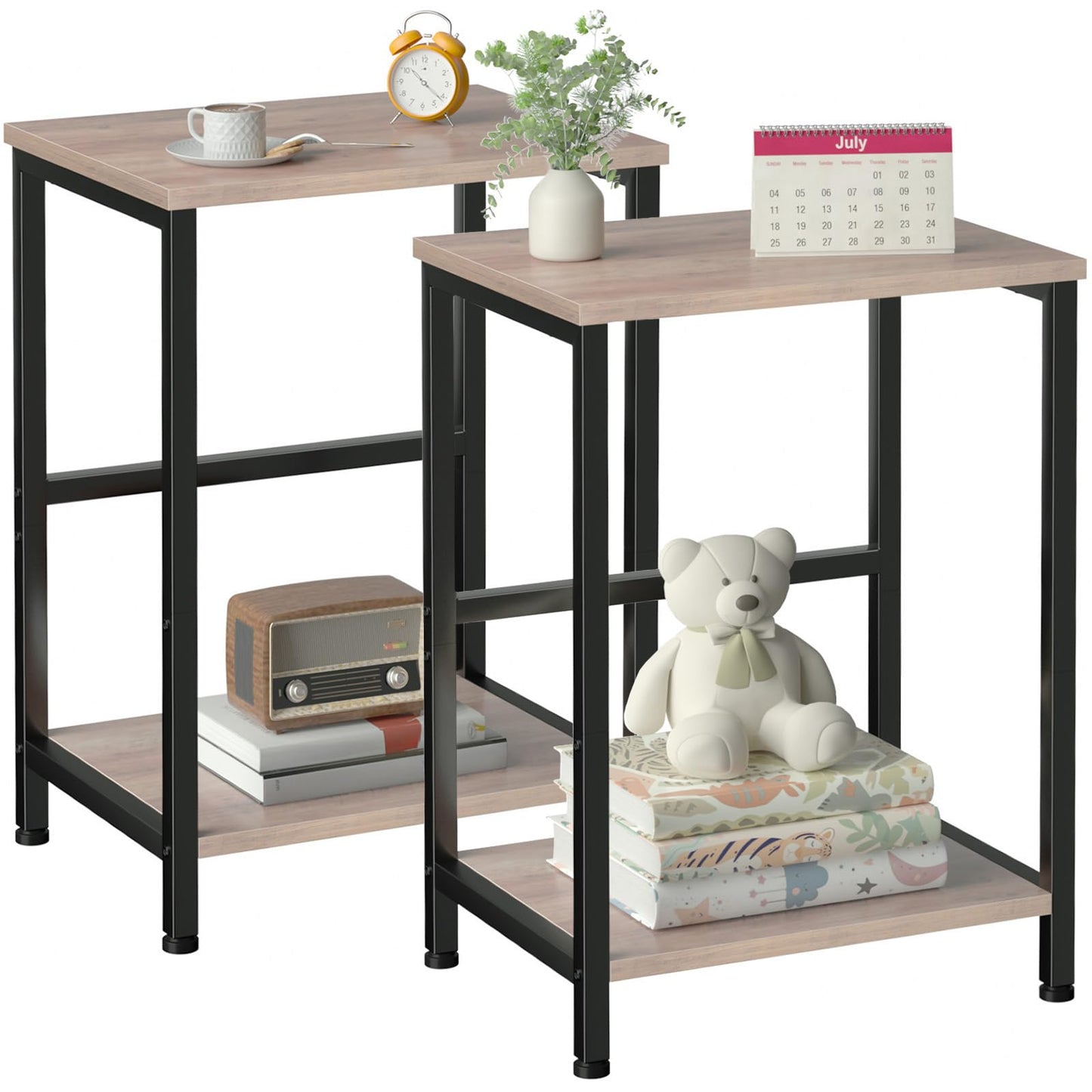 AMHANCIBLE Side Tables Set of 2, Bedside Tables, Coffee Table living room