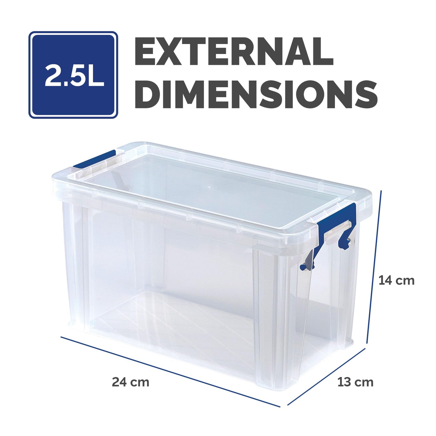 Bankers Box Storage Box 2.6L (6 Pack) - BPA-Free, Stackable Plastic Organizer with Clip-Lock Lid