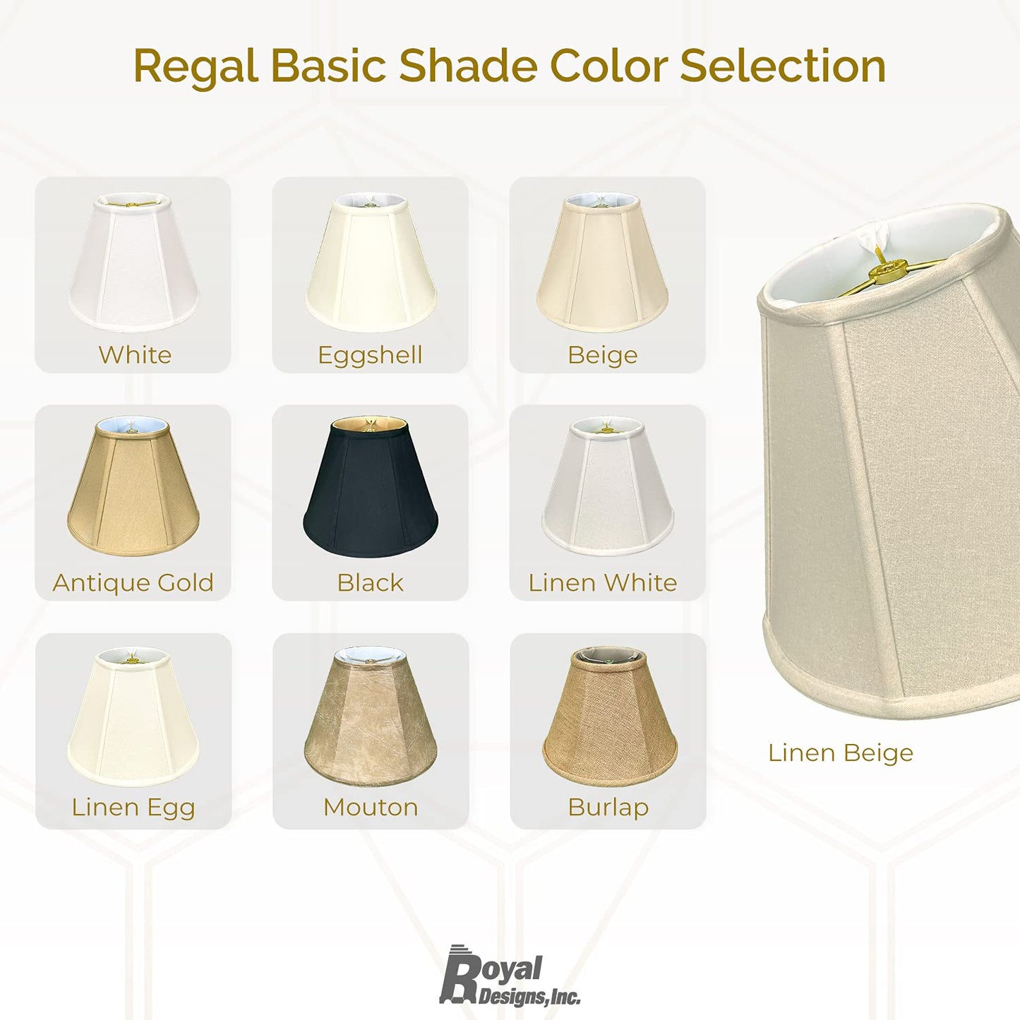 Royal Designs Deep Empire Lamp Shade, Burlap, 9 x 16 x 12.25