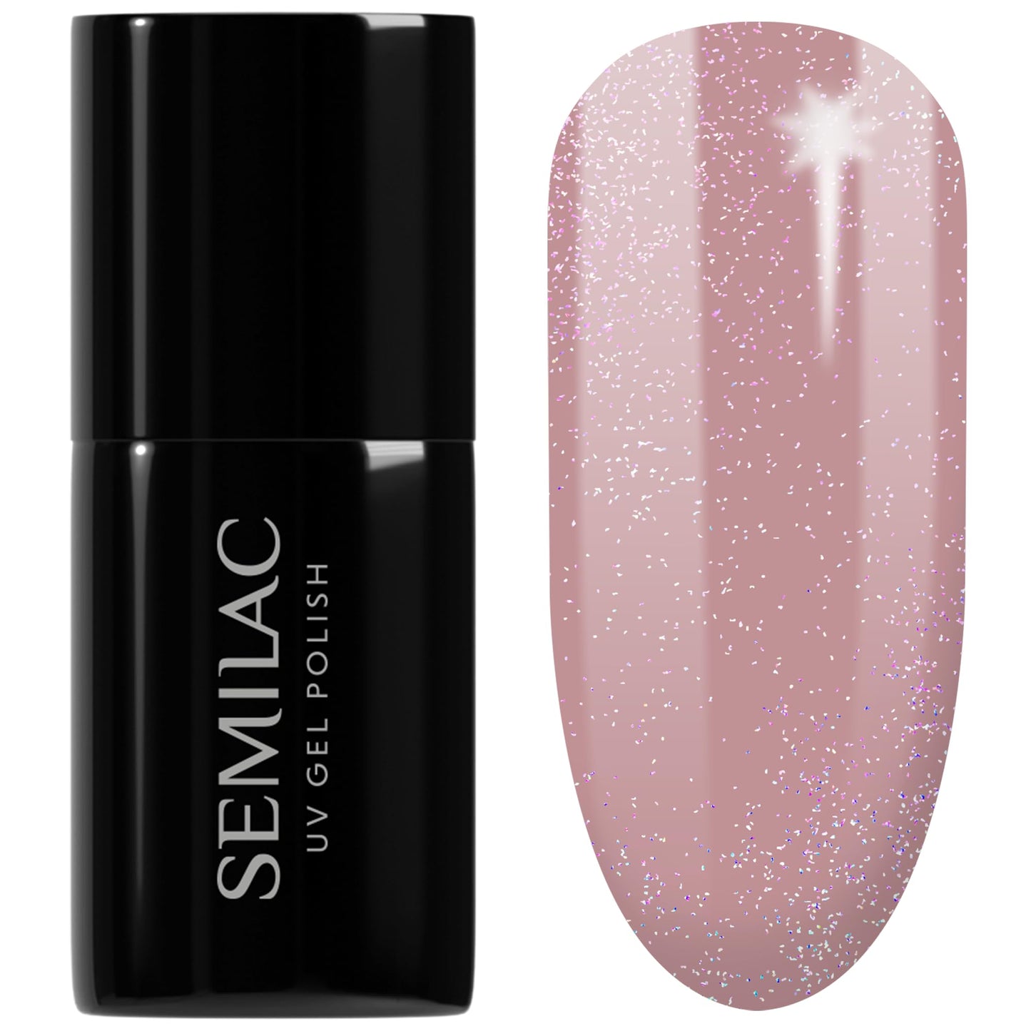 SEMILAC Gel Nail Polish 320 Shimmer Dust Beige - Full Coverage Gel Polish - Soak Off Easy To Use LED/UV Nail Lamp - Long Lasting Manicure and Pedicure